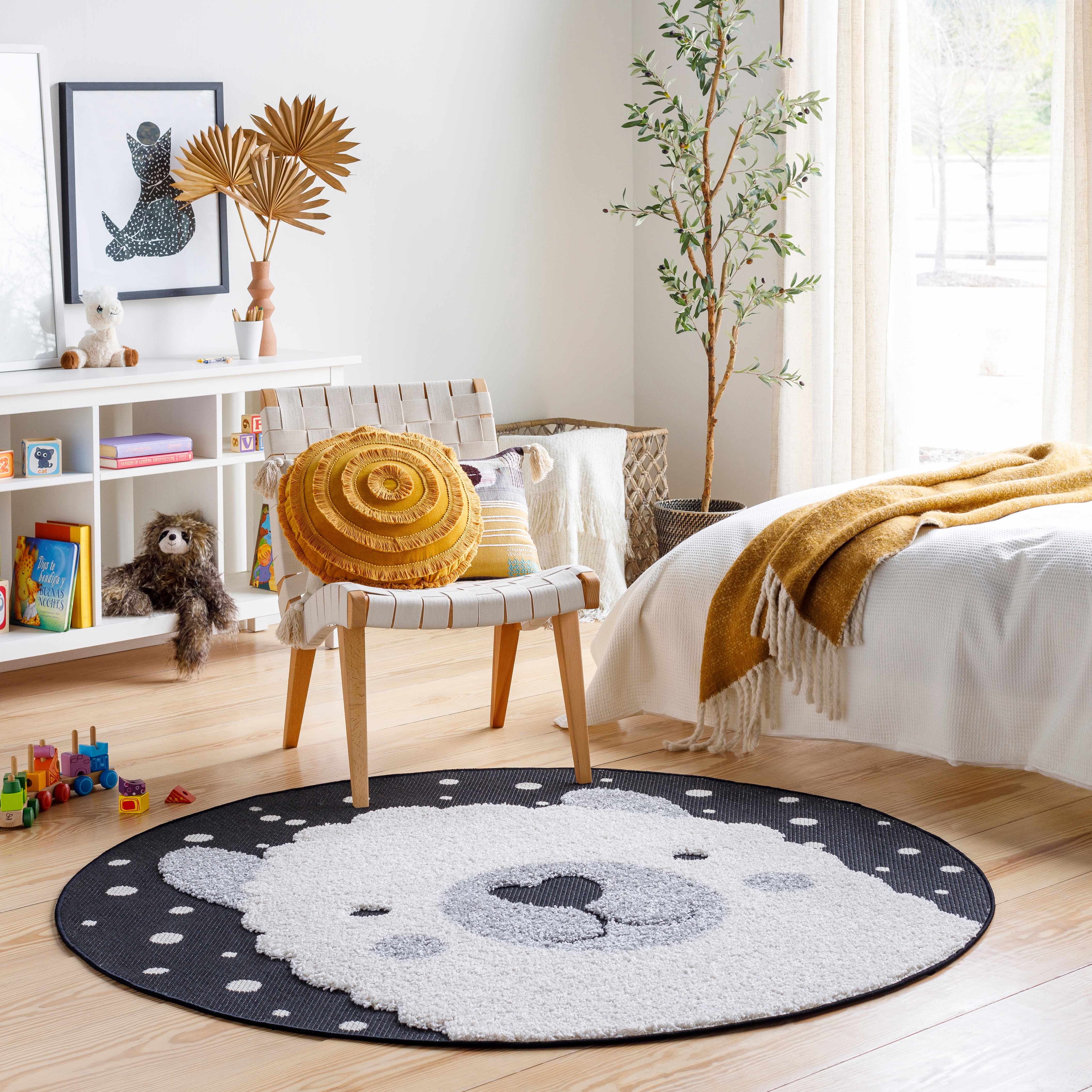 Kids Llama Animal Print Nursery Area Rug - Clearance-3