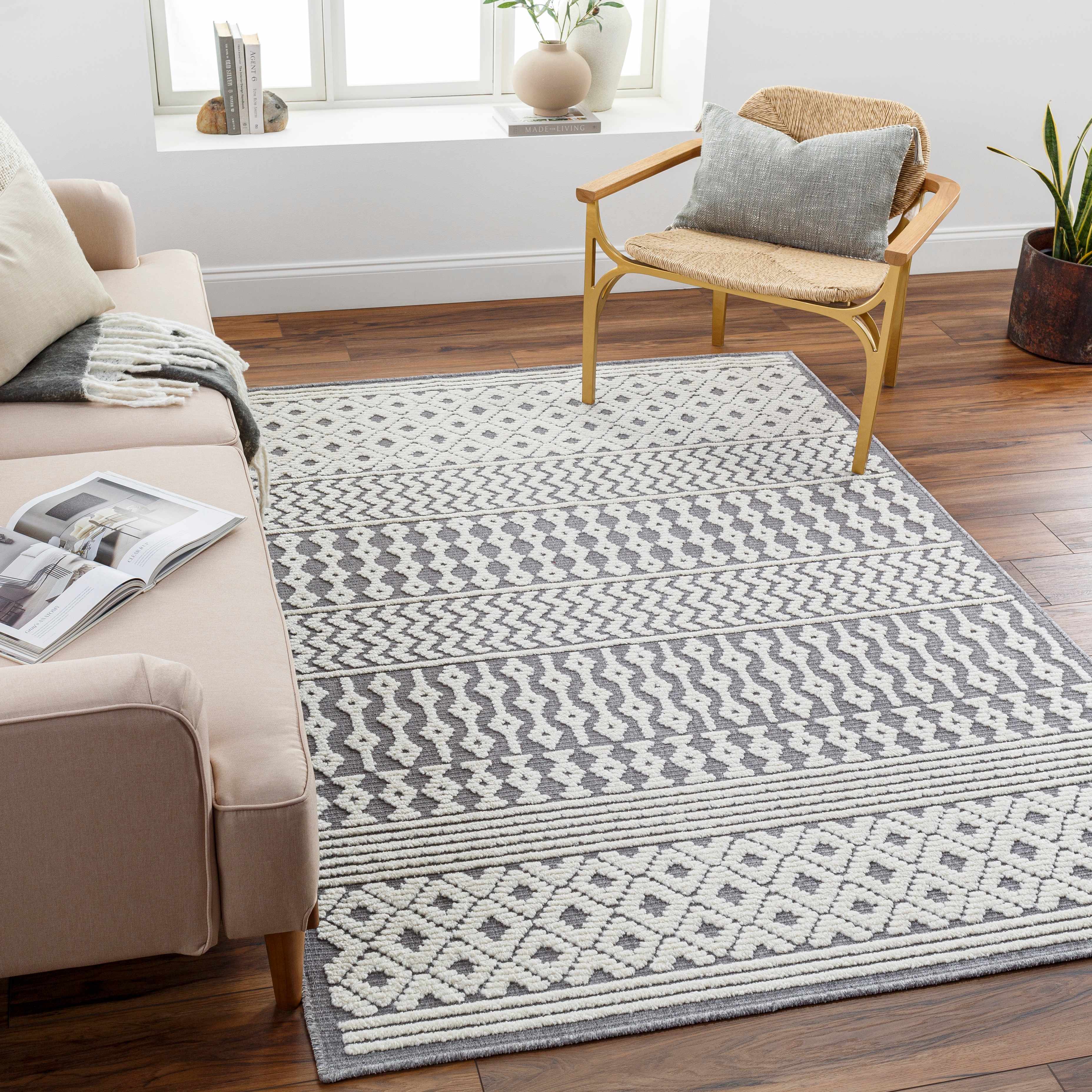 Drago Gray 3D Area Rug - Clearance-1