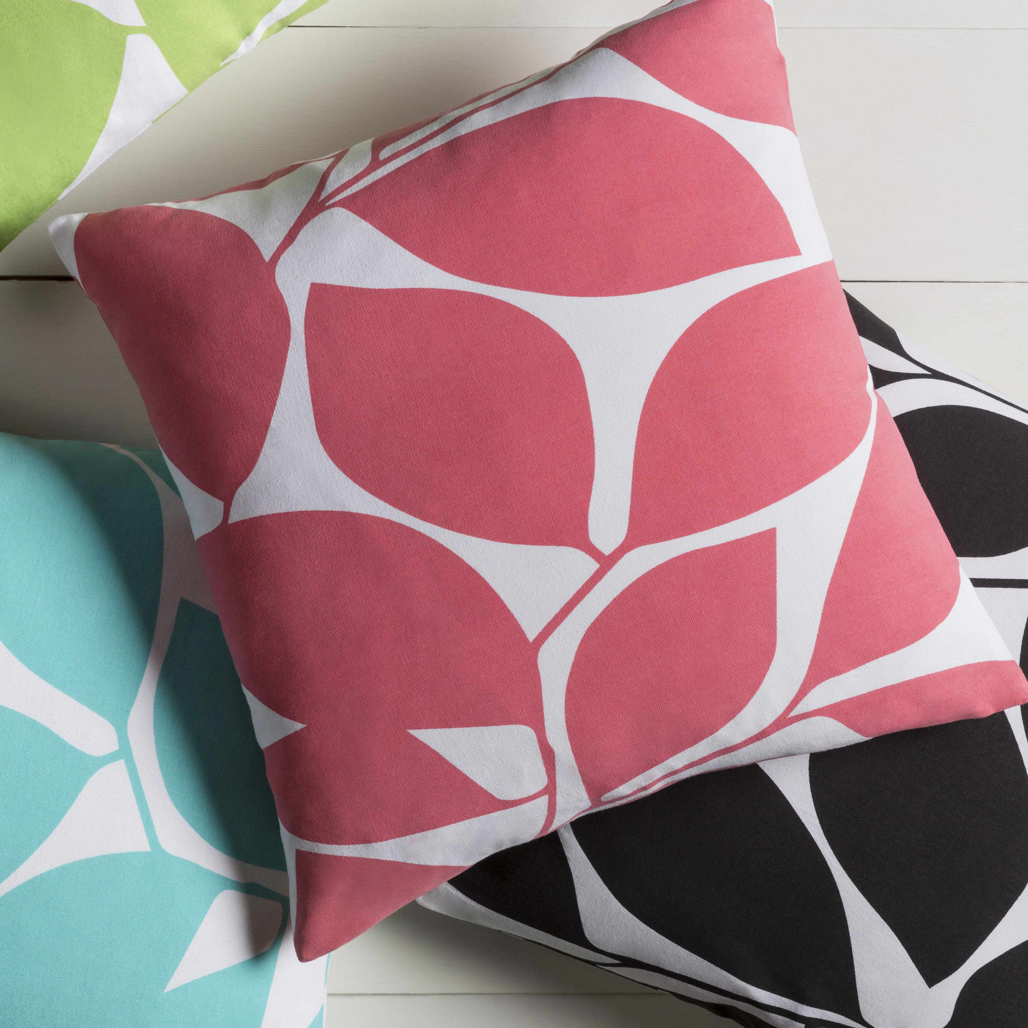 Hoehne Pink Leaf Pattern Throw Pillow - Clearance-2