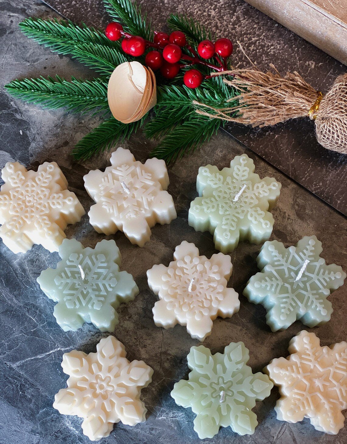 Snowflakes Handmade Soy Wax • Christmas Candle-0