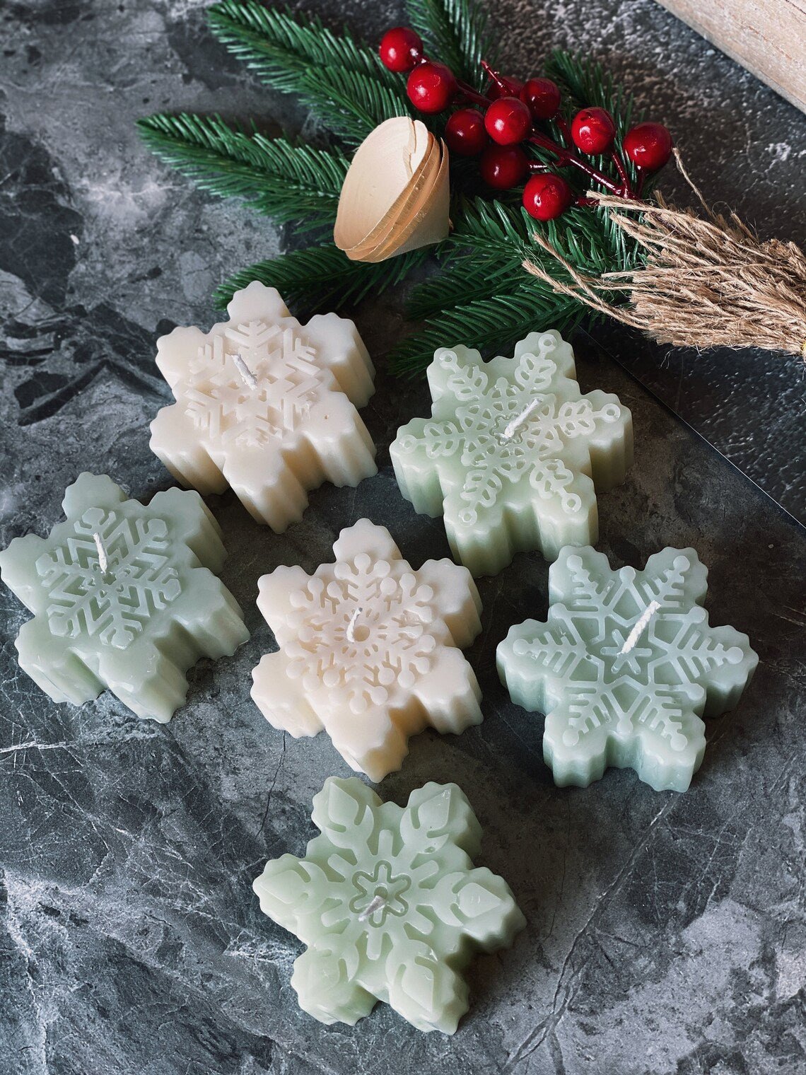 Snowflakes Handmade Soy Wax • Christmas Candle-1