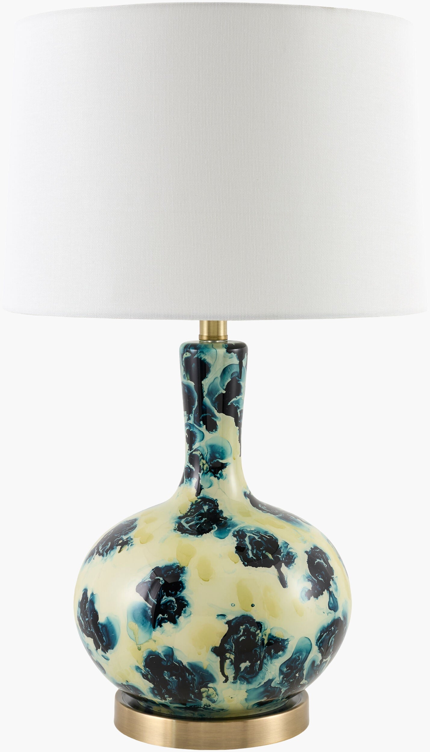 Soft White Traditional Table Lamp with linen details for bedside or console tables-0