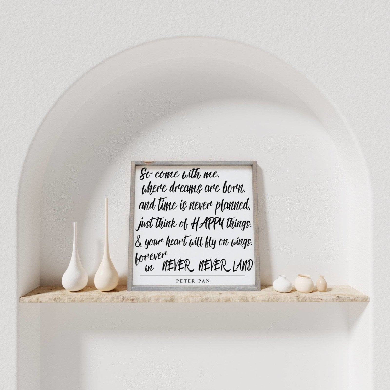 So Come With Me - Peter Pan Quote Wood Sign-3