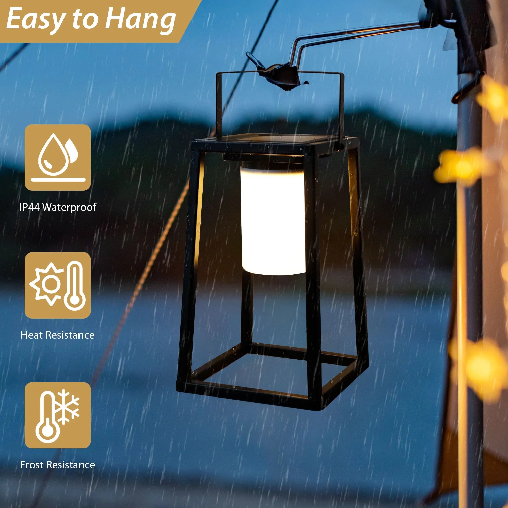 Outdoor Solar Lantern Portable Brightness Solar Lamp IP44 Waterproof