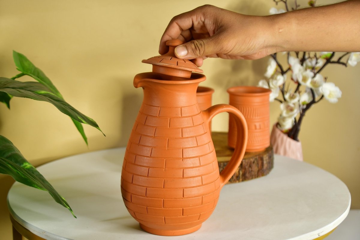 Sowpeace Earthy Elegance: Handcrafted Jug for Every Sip & Stash-2