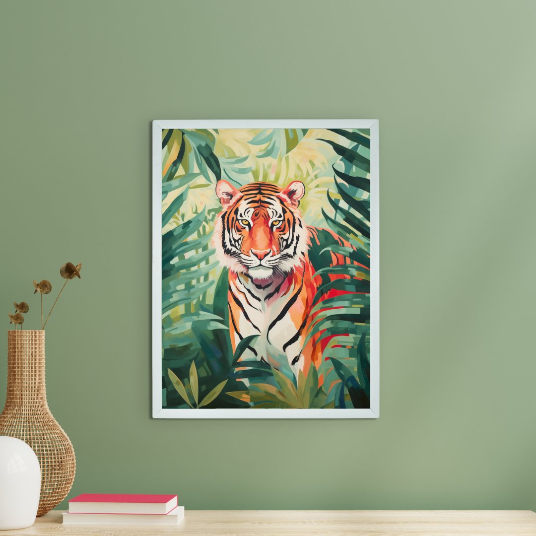 Sowpeace Tiger Canvas Wall Art: Premium Home Decor Print with Frame-1