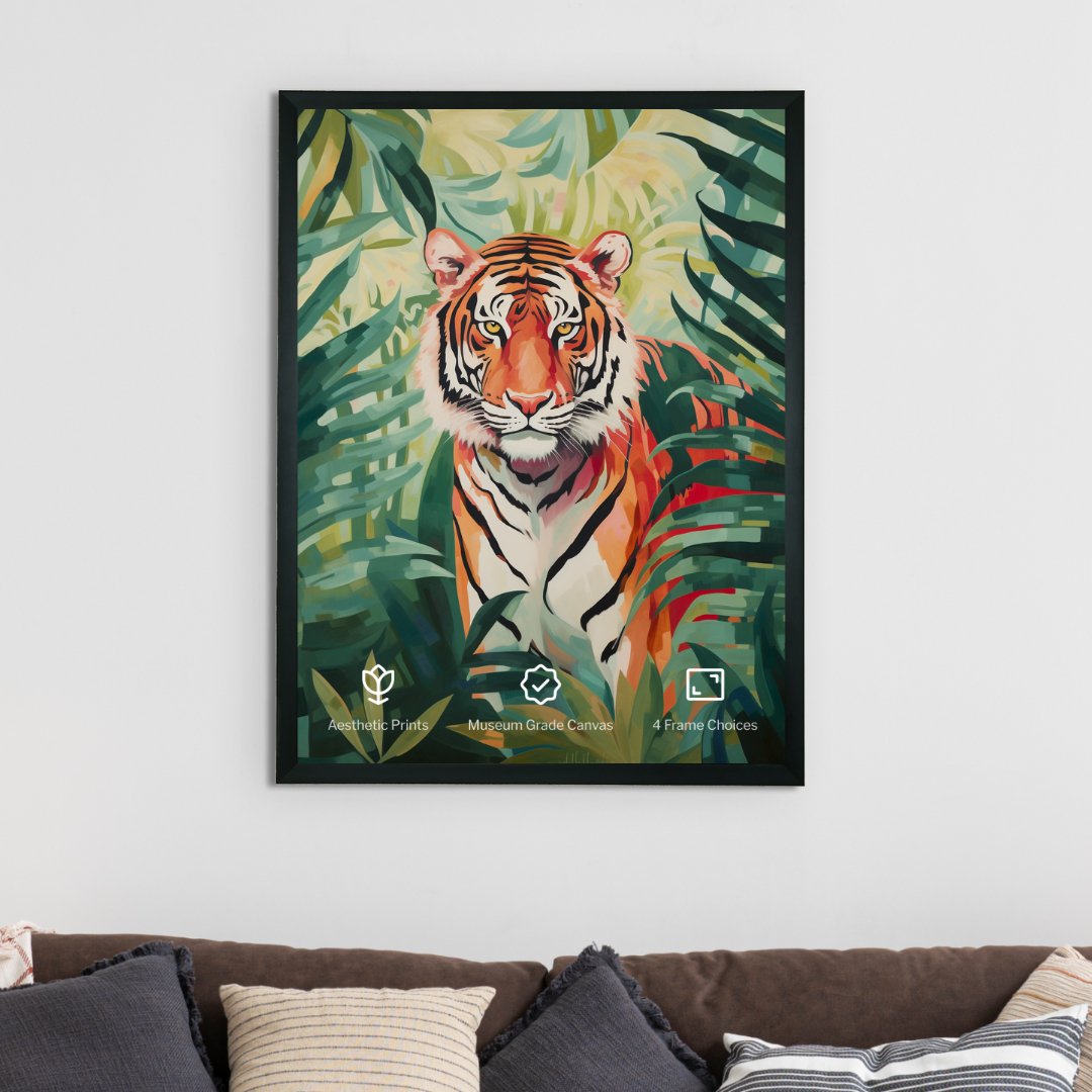 Sowpeace Tiger Canvas Wall Art: Premium Home Decor Print with Frame-3