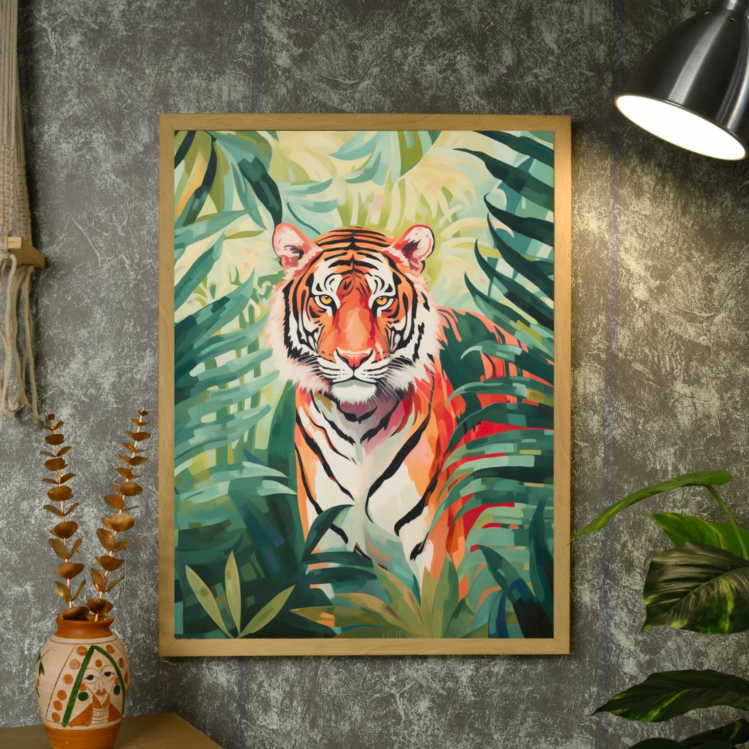 Sowpeace Tiger Canvas Wall Art: Premium Home Decor Print with Frame-0