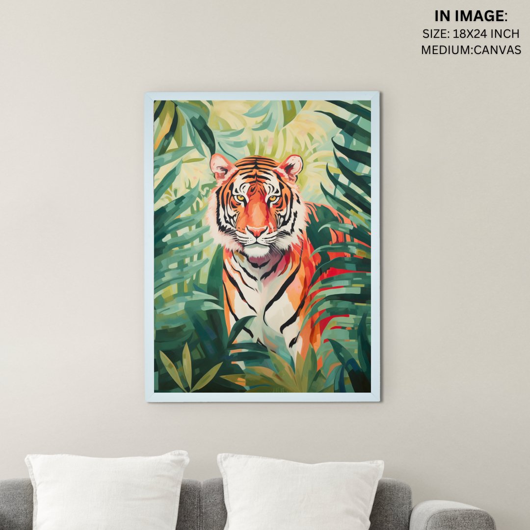 Sowpeace Tiger Canvas Wall Art: Premium Home Decor Print with Frame-4