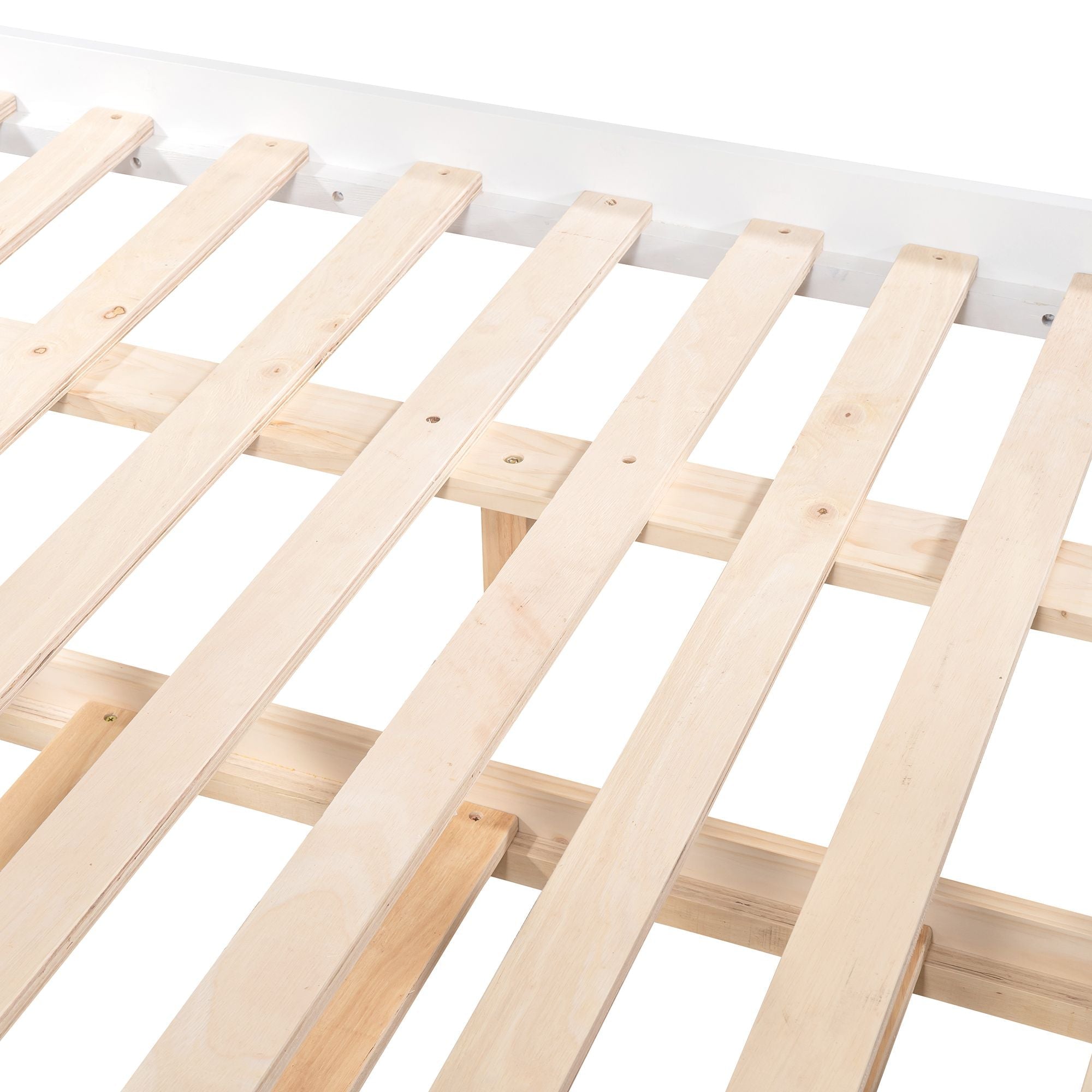 Space-Saving Full Over Full Wood Bunk Bed with Twin Trundle in Multiple Finishes | Just Better Bunk Beds