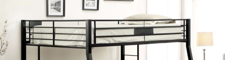 Space-Saving Full XL Over Queen Wood Bunk Bed with Safety Guardrail in Sandy Black | Just Better Bunk Beds