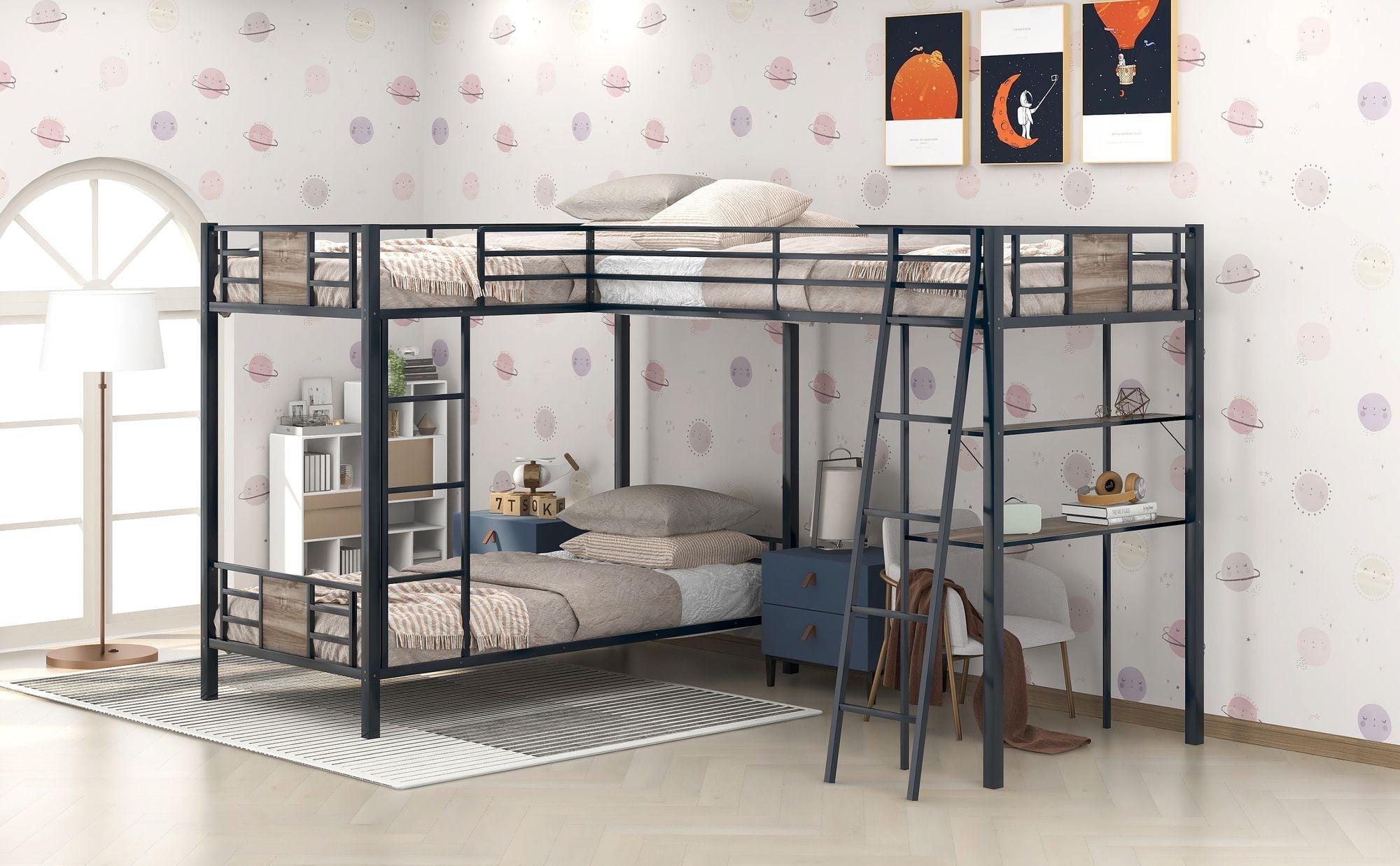 Twin Over Twin Metal Bunk Bed for Kids, ASTM Certified with Guardrails | Just Better Bunk Beds
