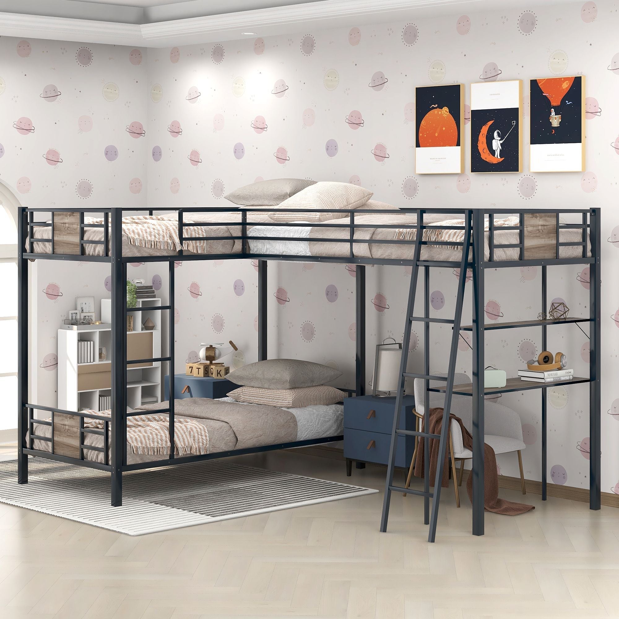 Twin Over Twin Metal Bunk Bed for Kids, ASTM Certified with Guardrails | Just Better Bunk Beds