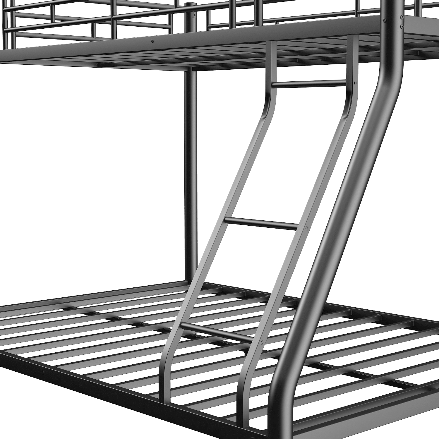 Twin Over Full Metal Bunk Bed with Guardrails and Ladder | Just Better Bunk Beds