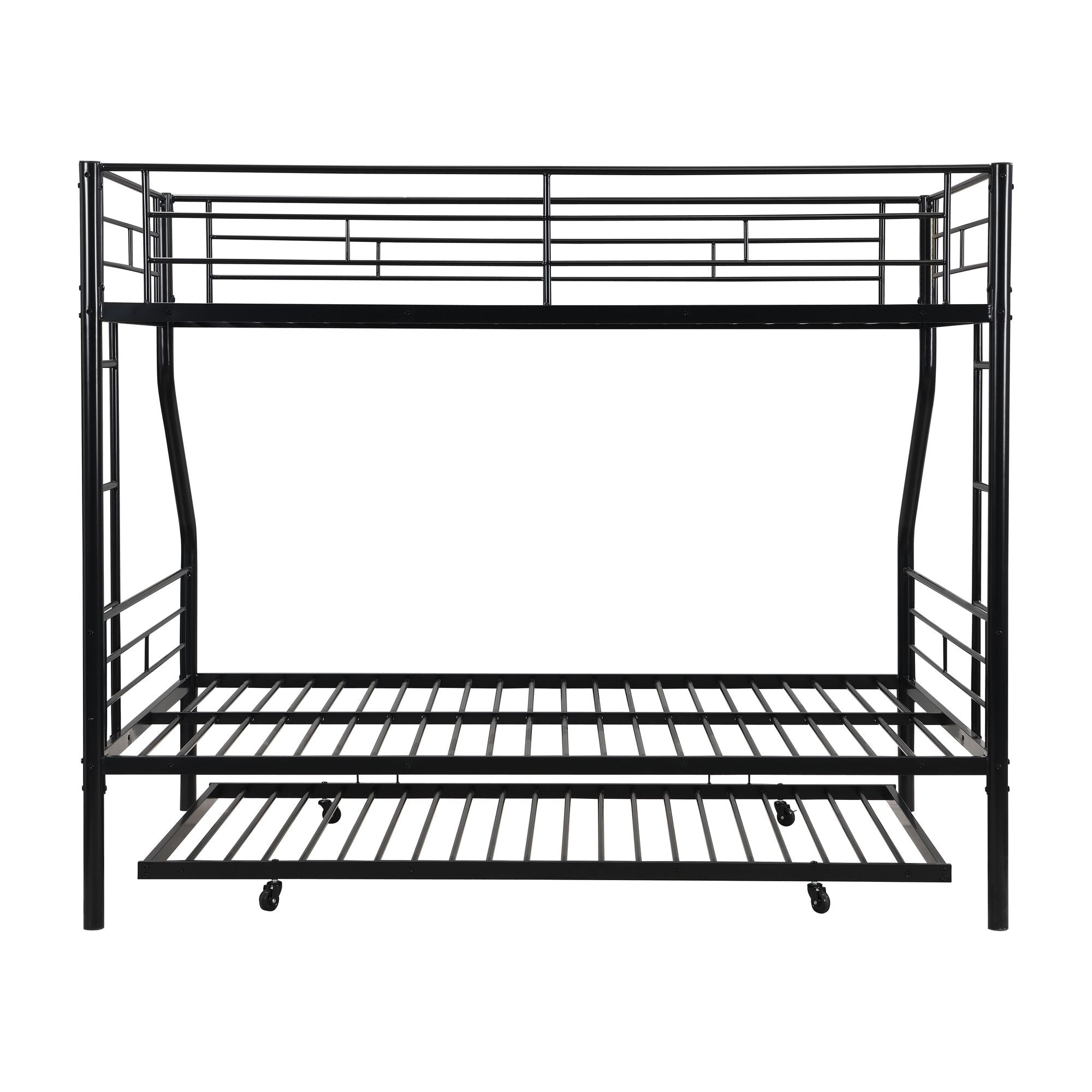 Space-Saving Twin Over Full Metal Bunk Bed with Trundle No Box Spring Needed Easy Assembly | Just Better Bunk Beds
