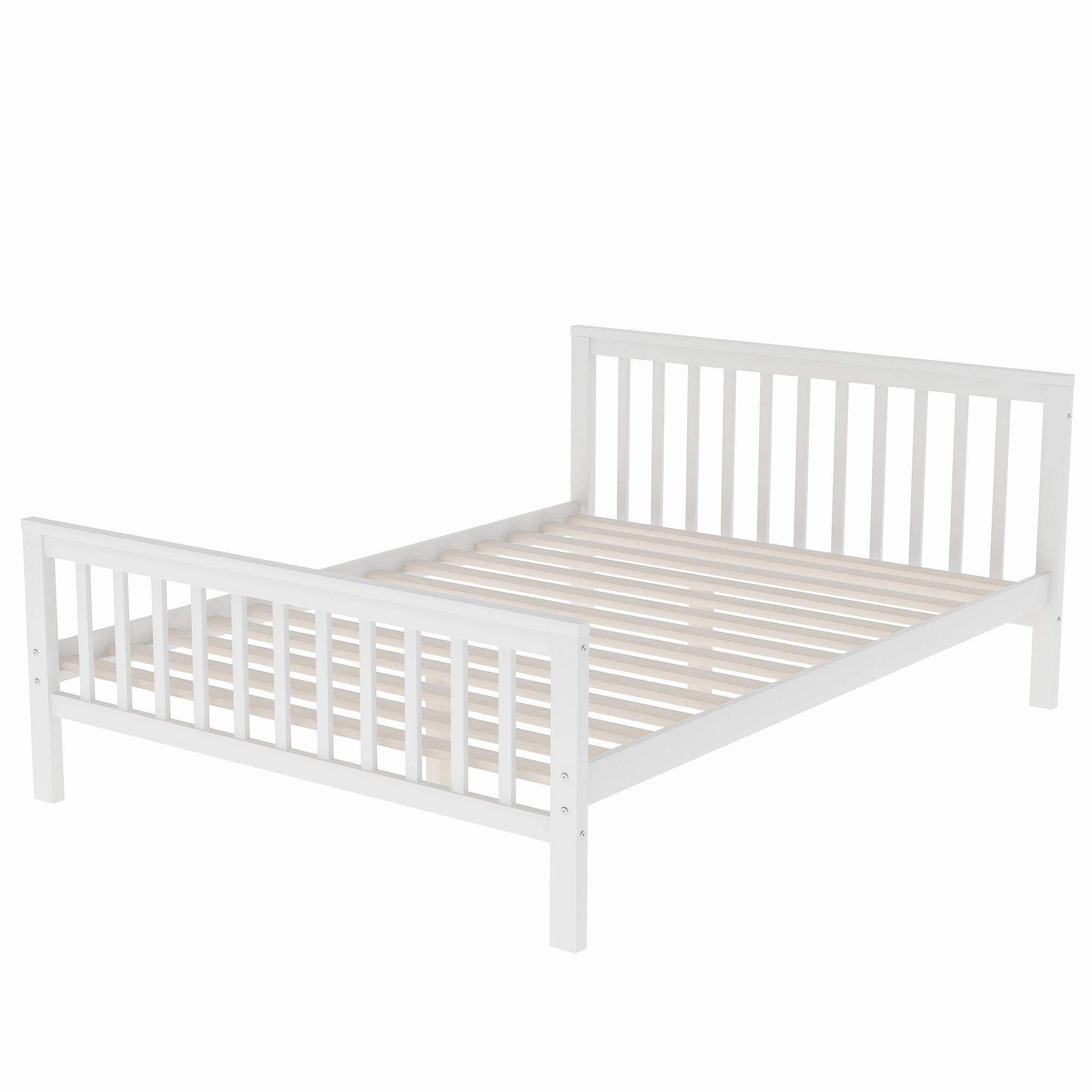 Space-Saving Twin over Full Wood Loft Bed with Staircase and Storage, Gray or White | Just Better Bunk Beds