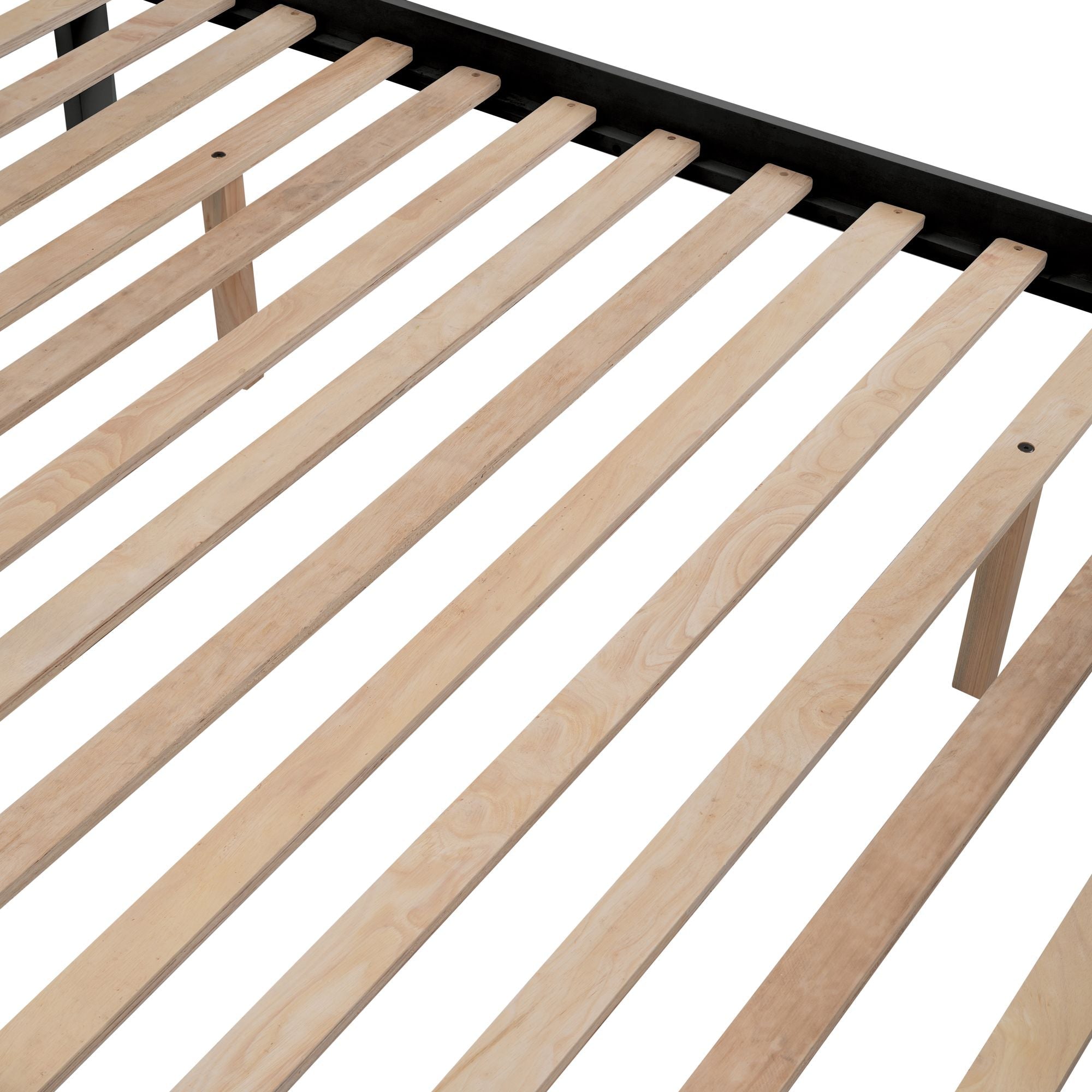 Space-Saving Twin-Over-Full Wooden Bunk Bed with Twin Trundle, Storage Shelves, and Guard Rails in Espresso | Just Better Bunk Beds