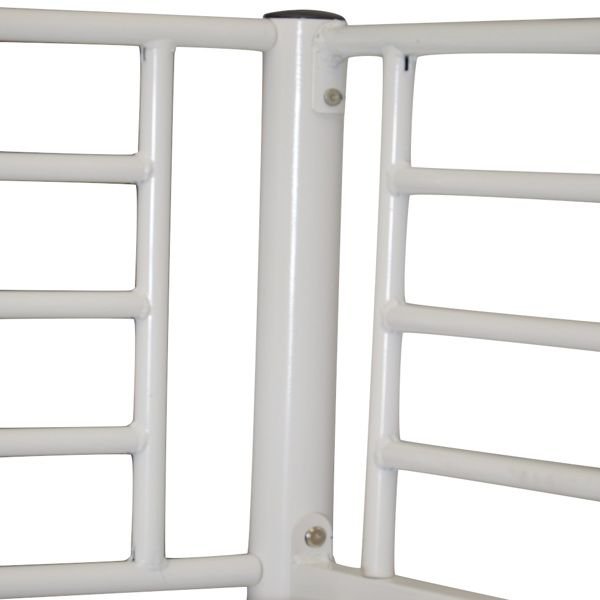 Space-Saving Twin Over Twin White Metal Bunk Bed with Integrated Ladder and Sturdy Iron Frame | Just Better Bunk Beds