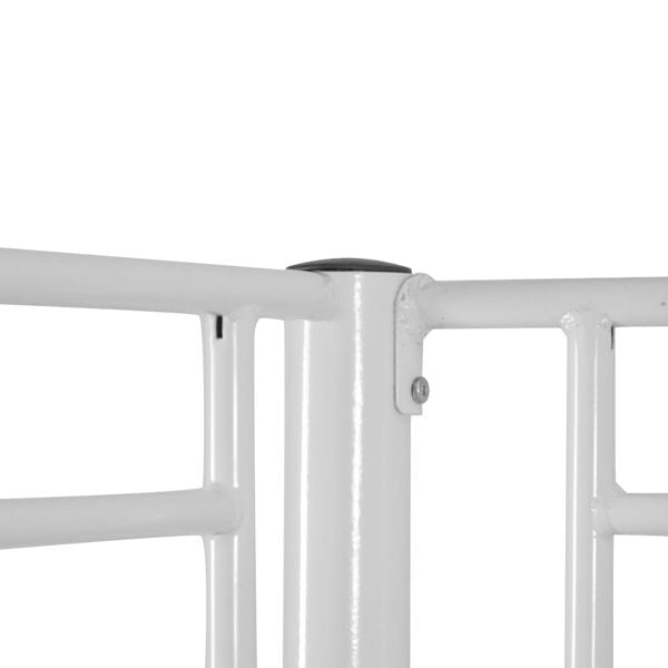 Space-Saving Twin Over Twin White Metal Bunk Bed with Integrated Ladder and Sturdy Iron Frame | Just Better Bunk Beds