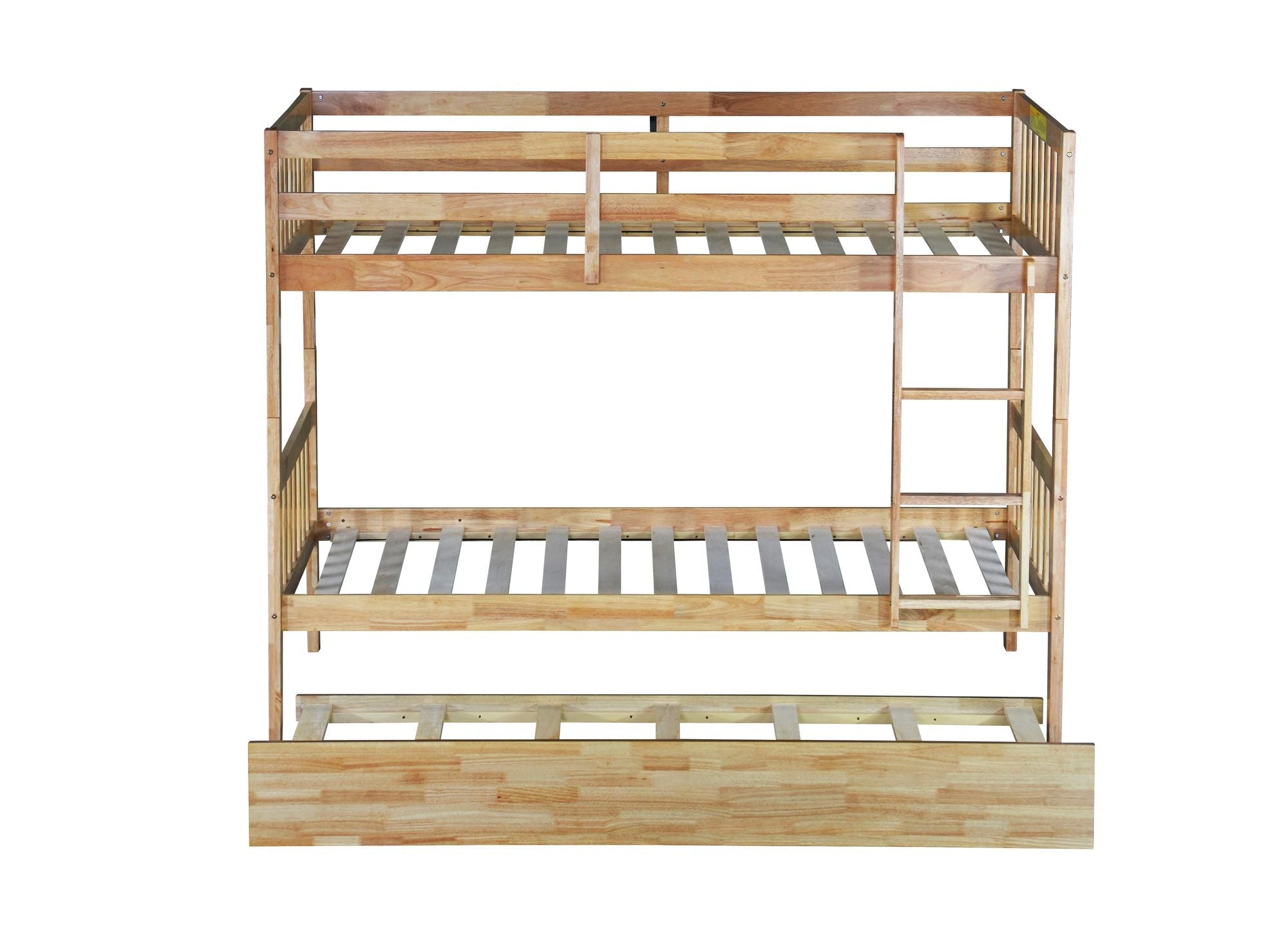 Twin Over Twin Bunk Bed with Trundle and Storage Stairs | Just Better Bunk Beds