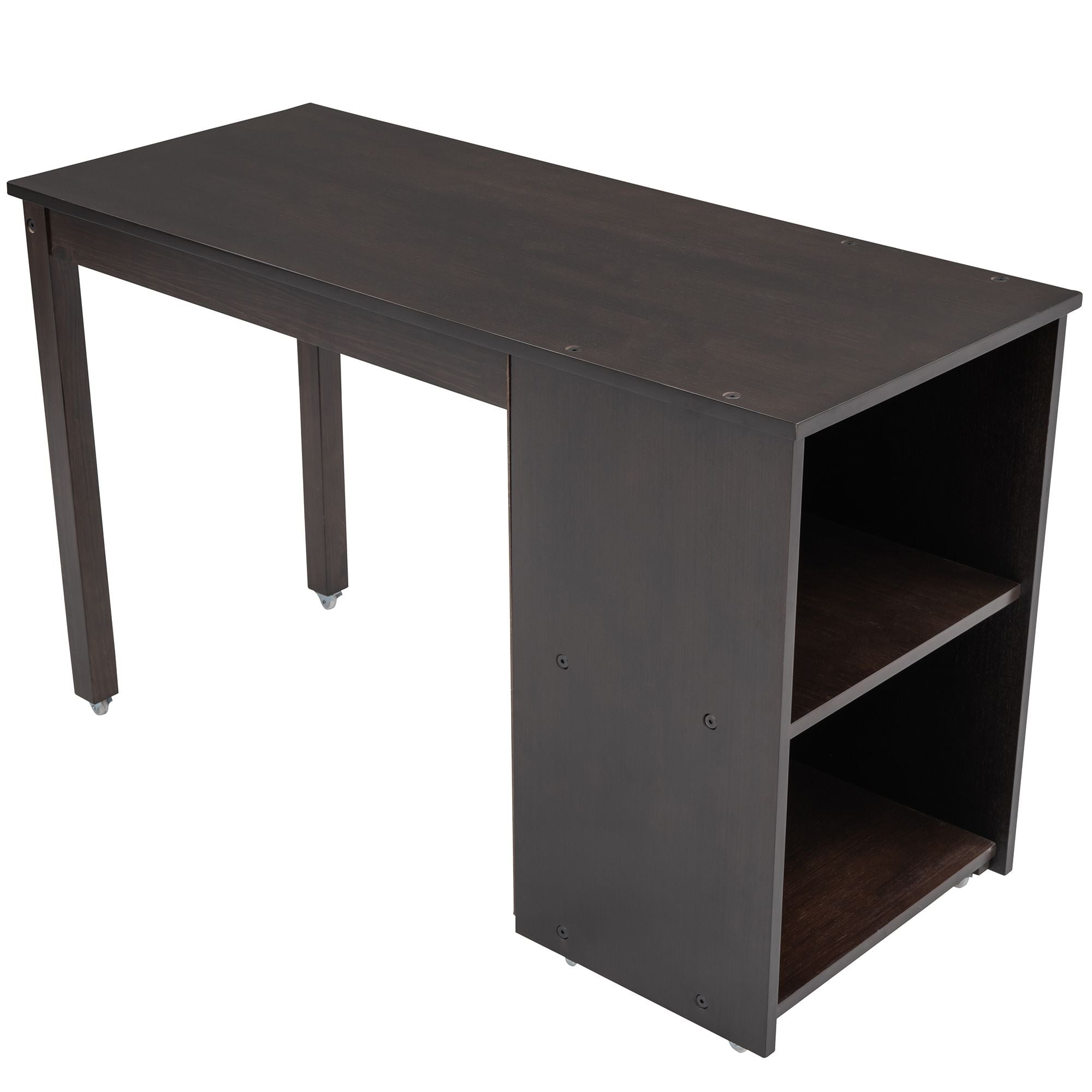 Space-Saving Twin Wood Loft Bed with Cabinet and Rolling Desk in White, Gray, Espresso | Just Better Bunk Beds