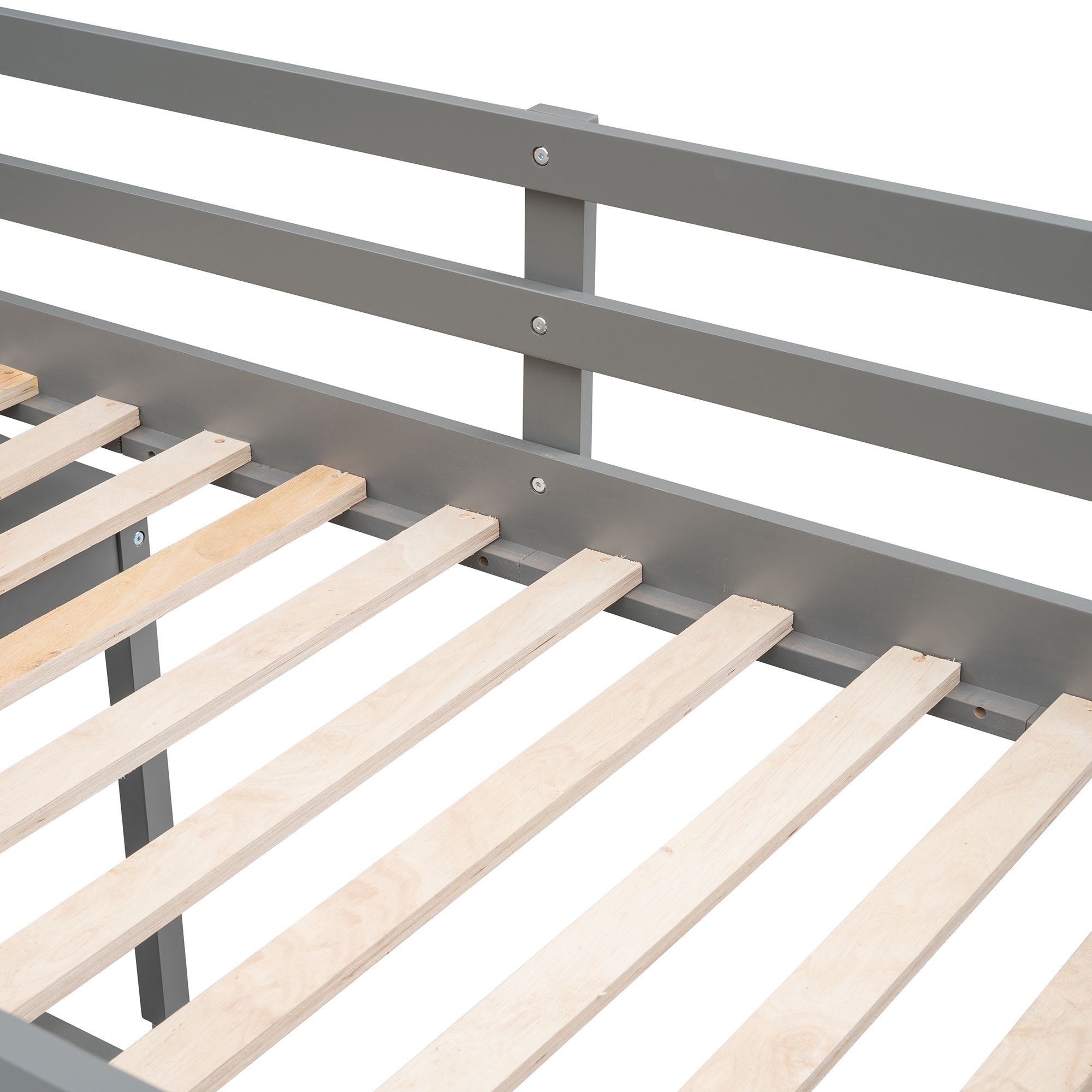 Space-Saving Twin Wood Loft Bed with Cabinet and Rolling Desk in White, Gray, Espresso | Just Better Bunk Beds