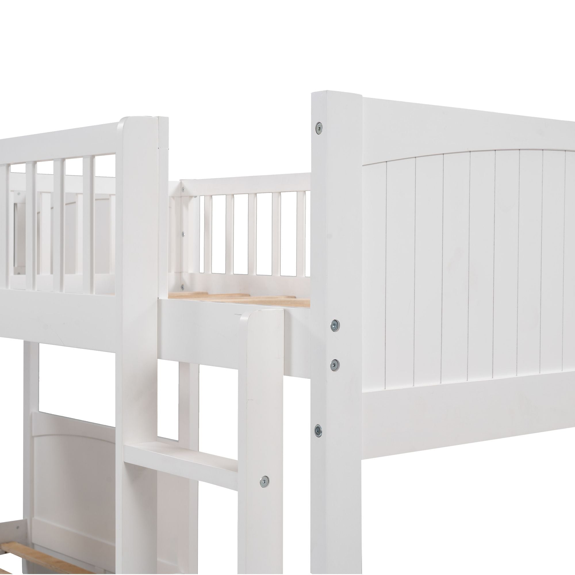 Space-Saving Twin Wood Loft Bed with Two Storage Drawers, Gray or White | Just Better Bunk Beds