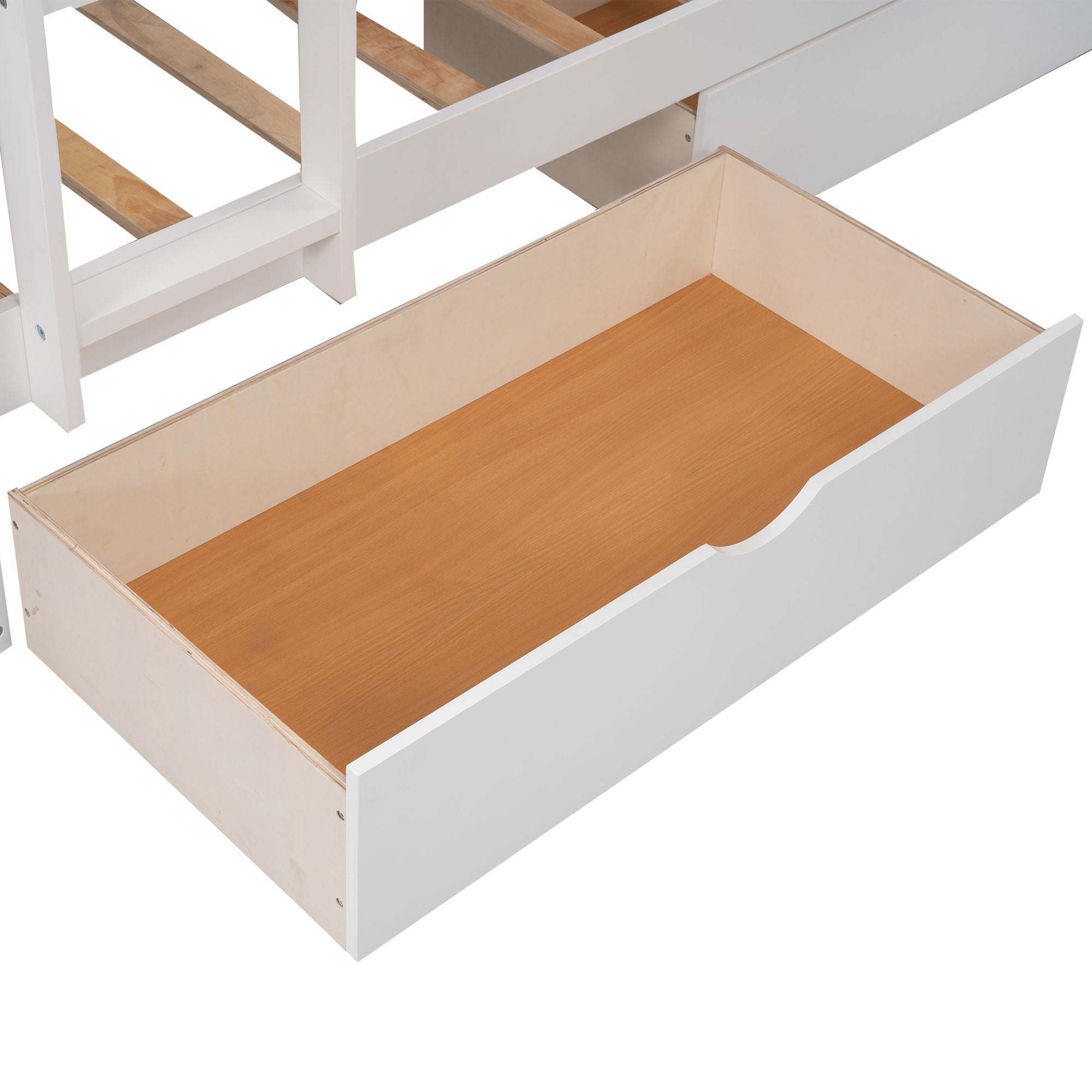Space-Saving Twin Wood Loft Bed with Two Storage Drawers, Gray or White | Just Better Bunk Beds