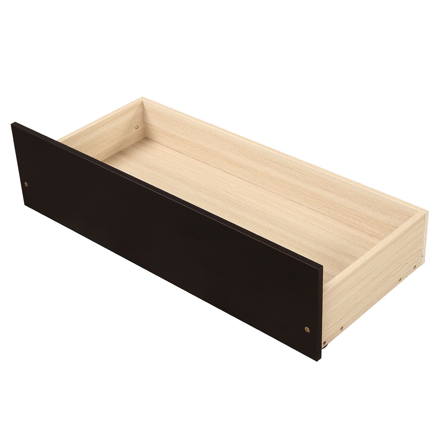 Space-Saving Twin Wood Platform Bed with Two Storage Drawers, White, Espresso, or Gray | Just Better Bunk Beds