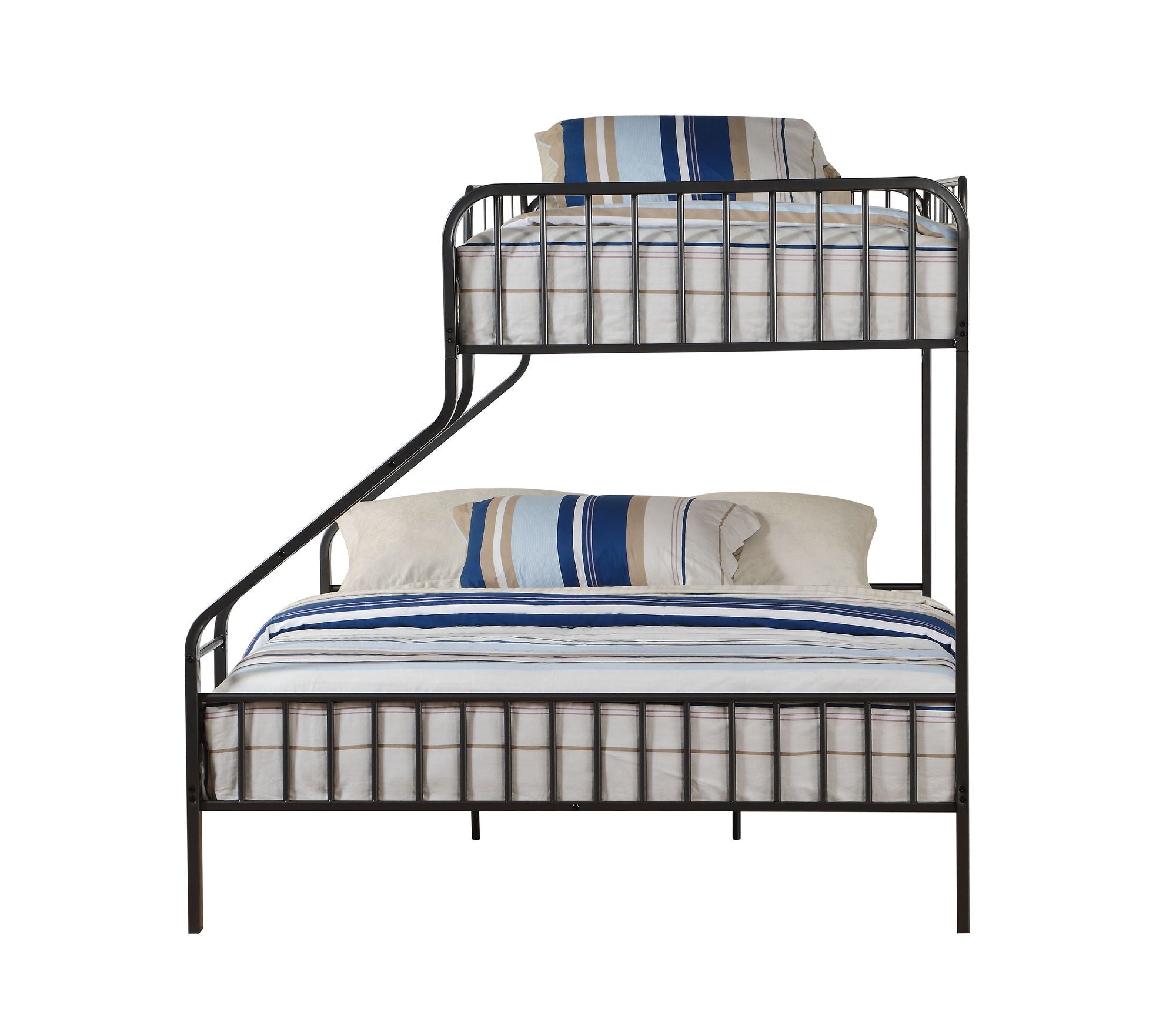 Space-Saving Twin XL Over Queen Metal Bunk Bed with Gunmetal Finish for Shared Bedrooms | Just Better Bunk Beds