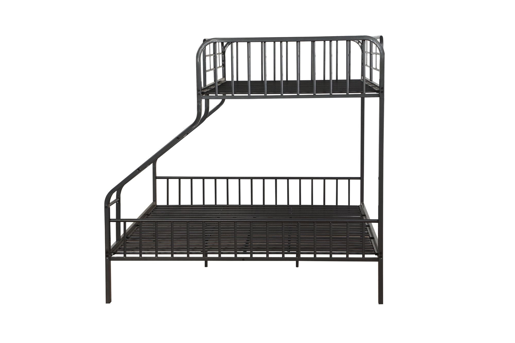 Space-Saving Twin XL Over Queen Metal Bunk Bed with Gunmetal Finish for Shared Bedrooms | Just Better Bunk Beds