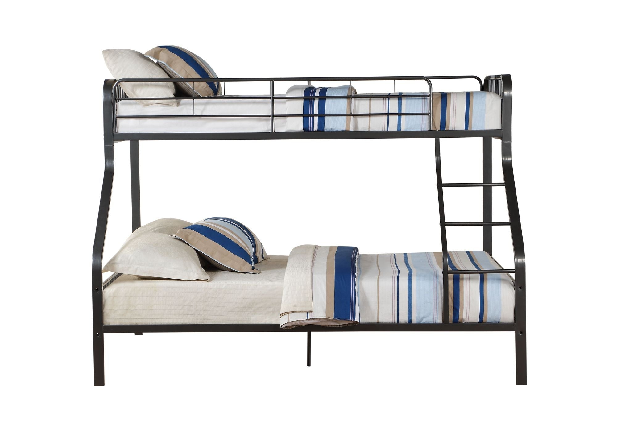 Space-Saving Twin XL Over Queen Metal Bunk Bed with Gunmetal Finish for Shared Bedrooms | Just Better Bunk Beds