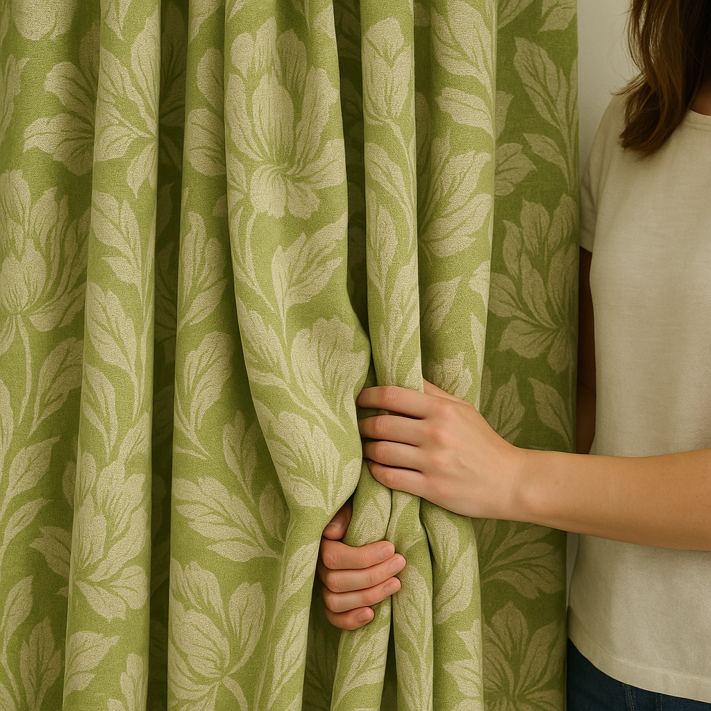 Pure Linen Floral Jacquard Curtains – Made-to-Measure Blackout or Cotton Lined – 8 Colours-2