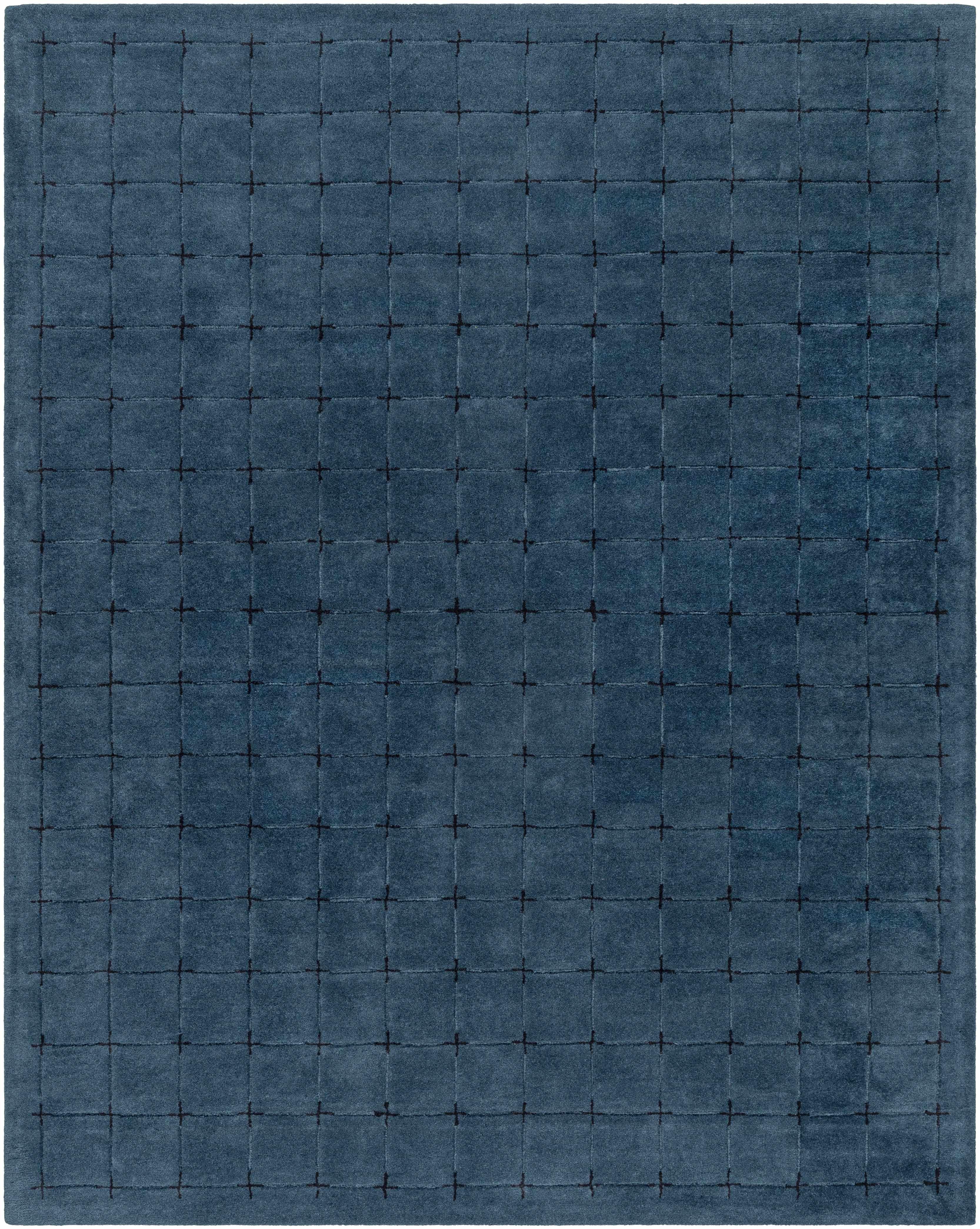 Sanvi Navy Wool Area Rug - PRHOMZ