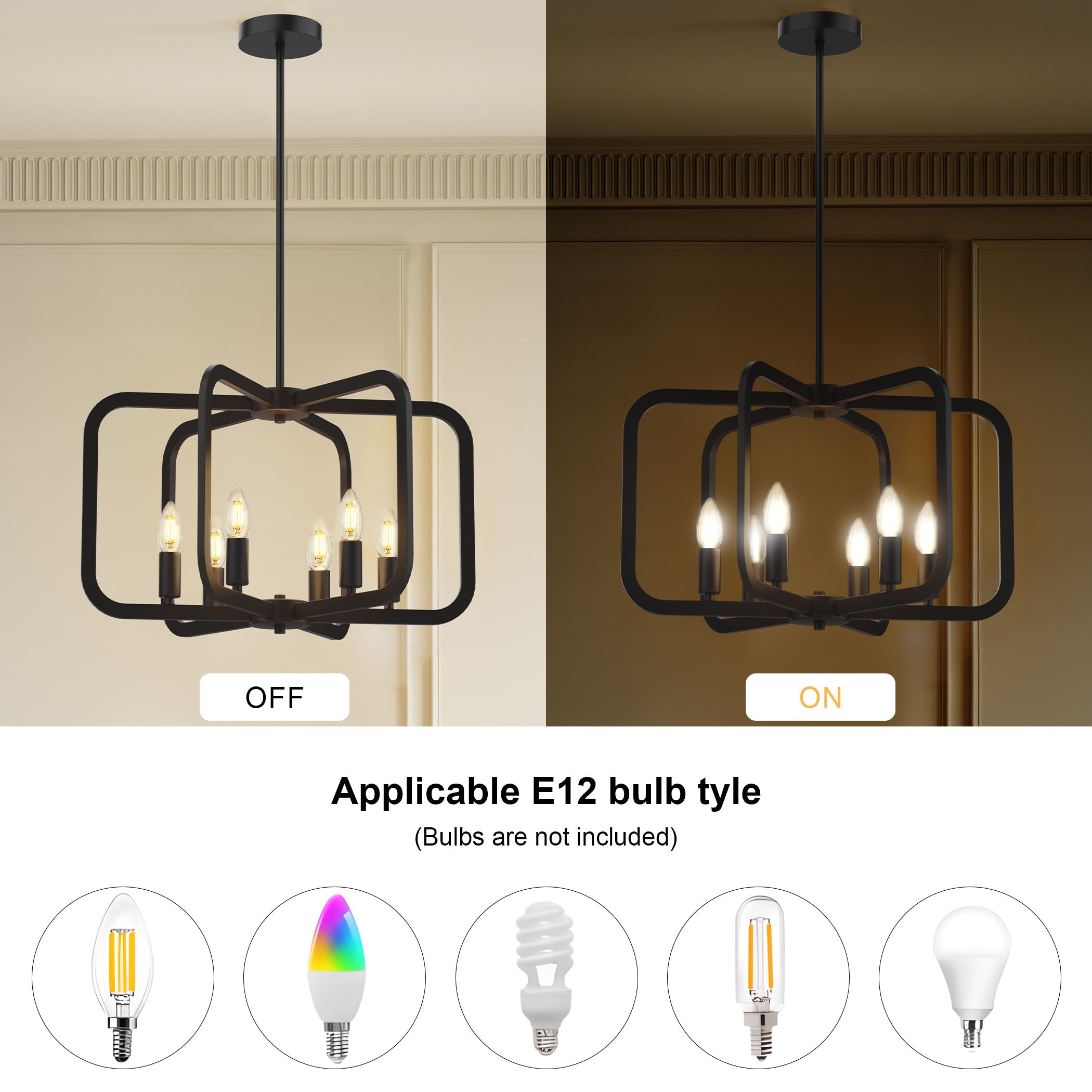 Electronic Candle Chandelier Light Fixture-4