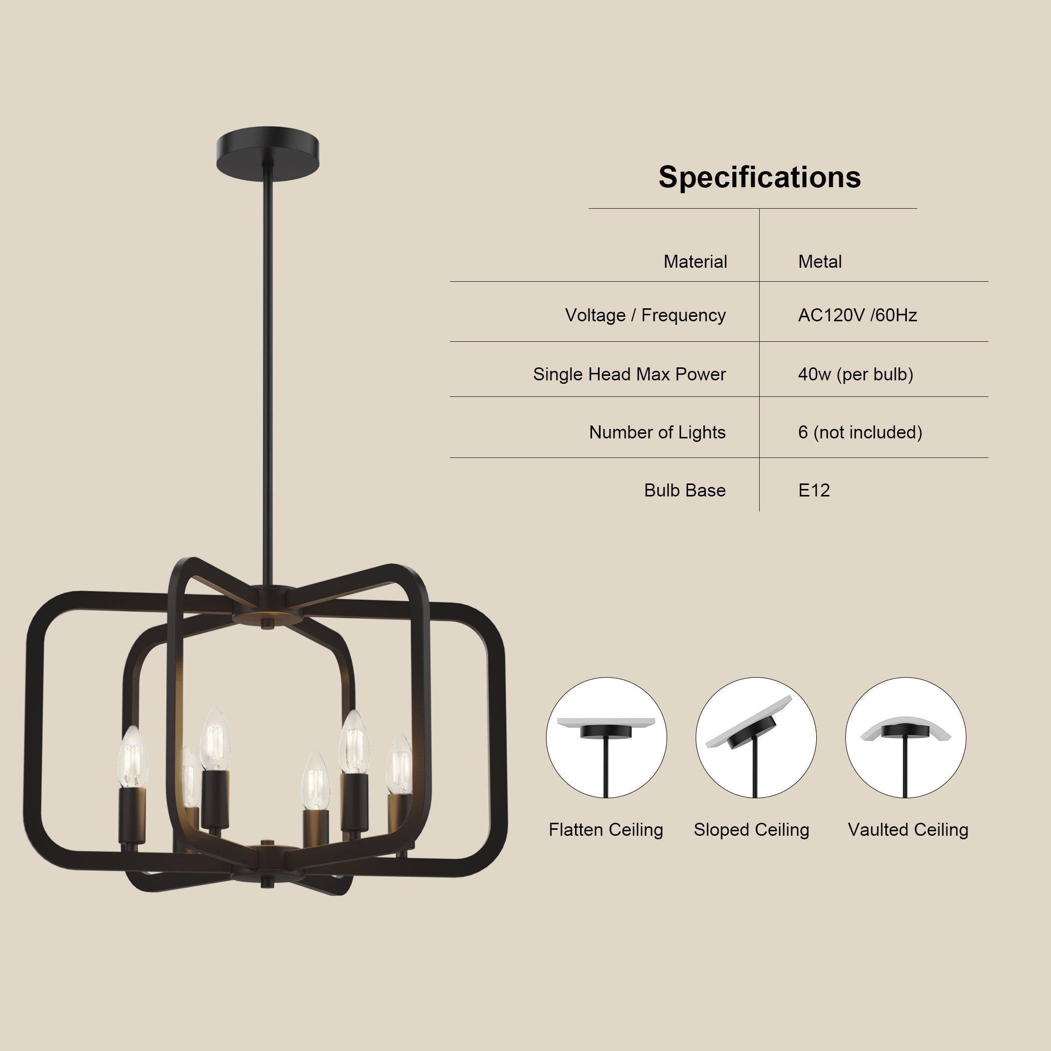 Electronic Candle Chandelier Light Fixture-3