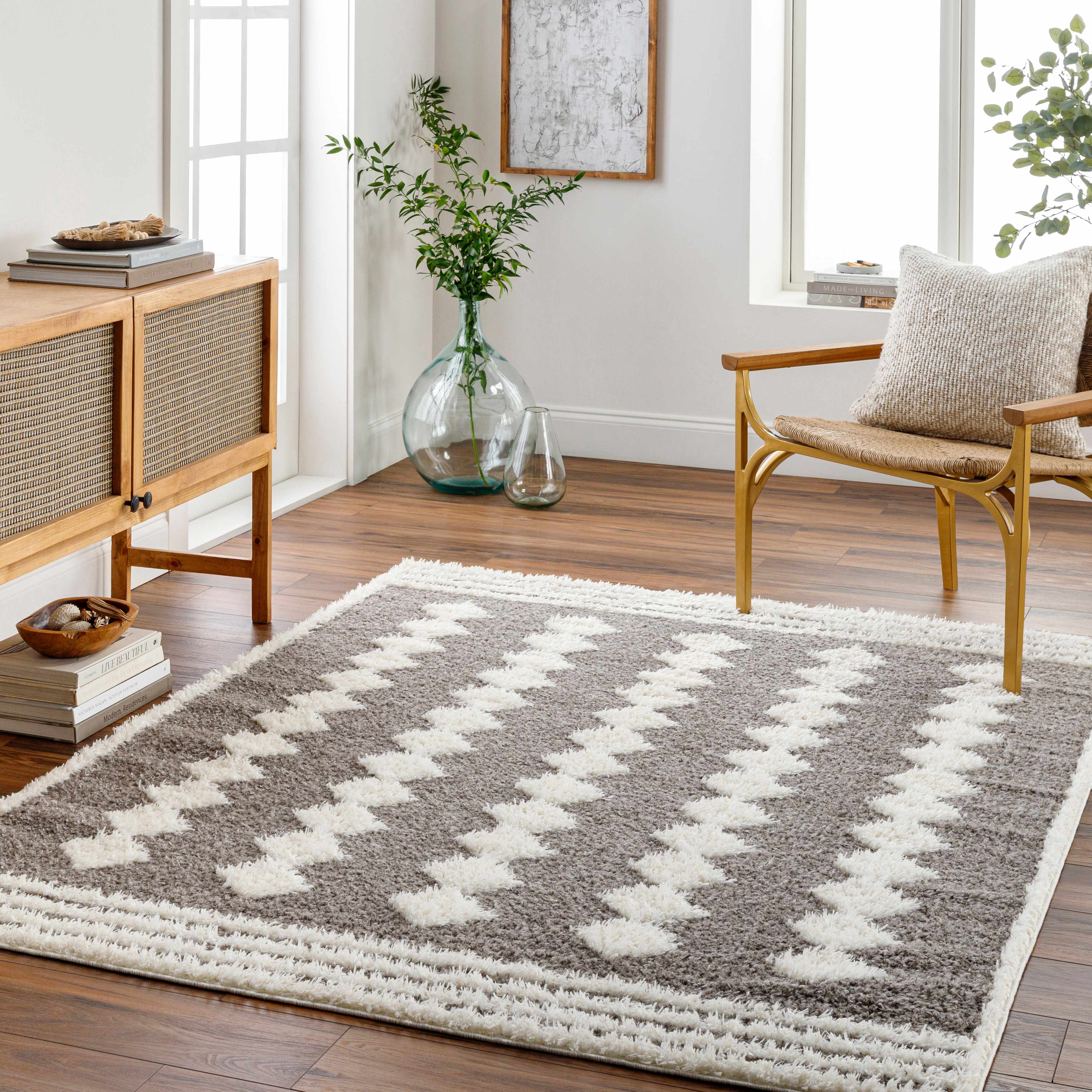 Hija Brown Area Rug - Clearance-0