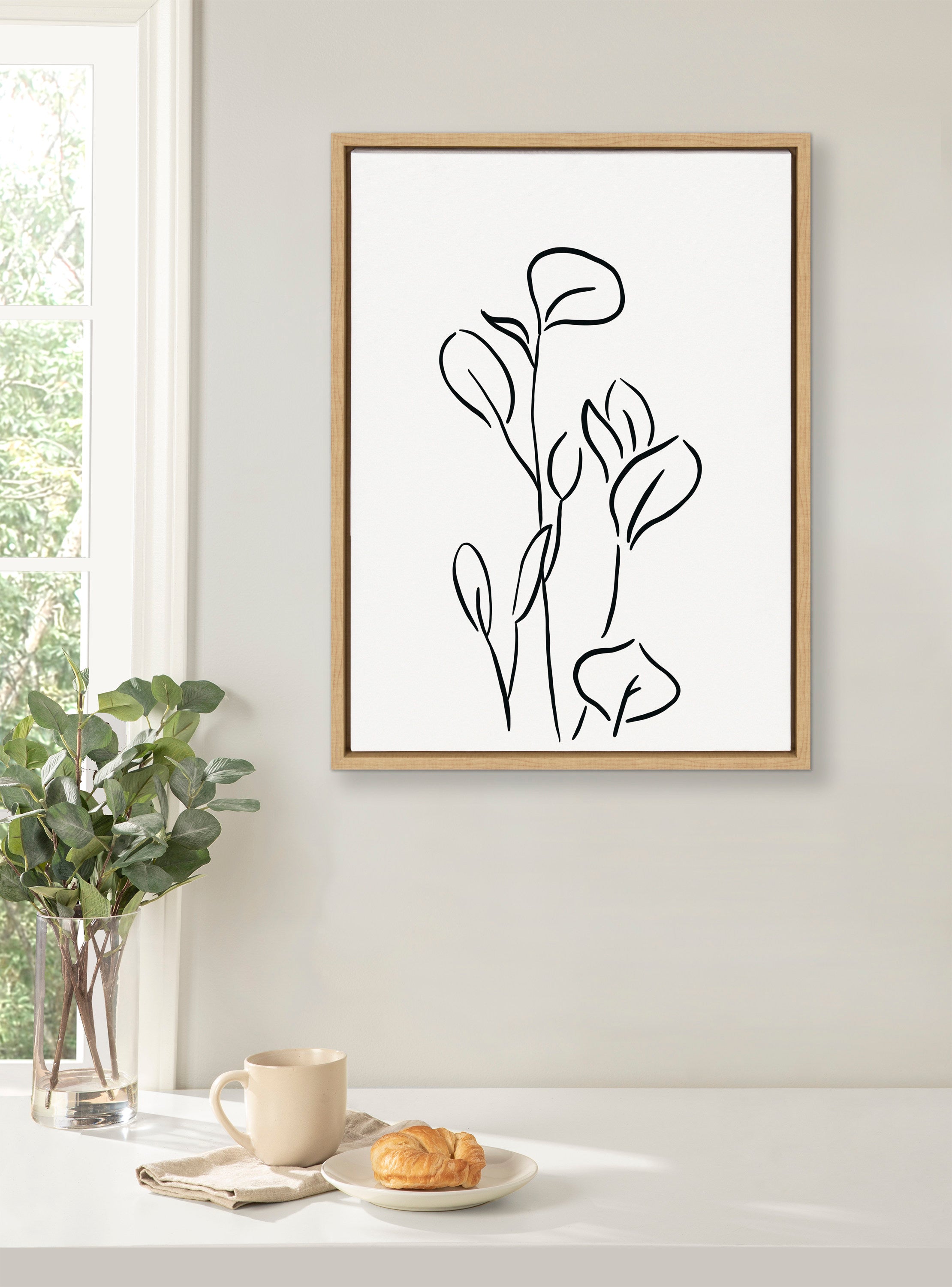 Sylvie Botanical Sketch Print No 3 Framed Canvas by The Creative Bunch Studio