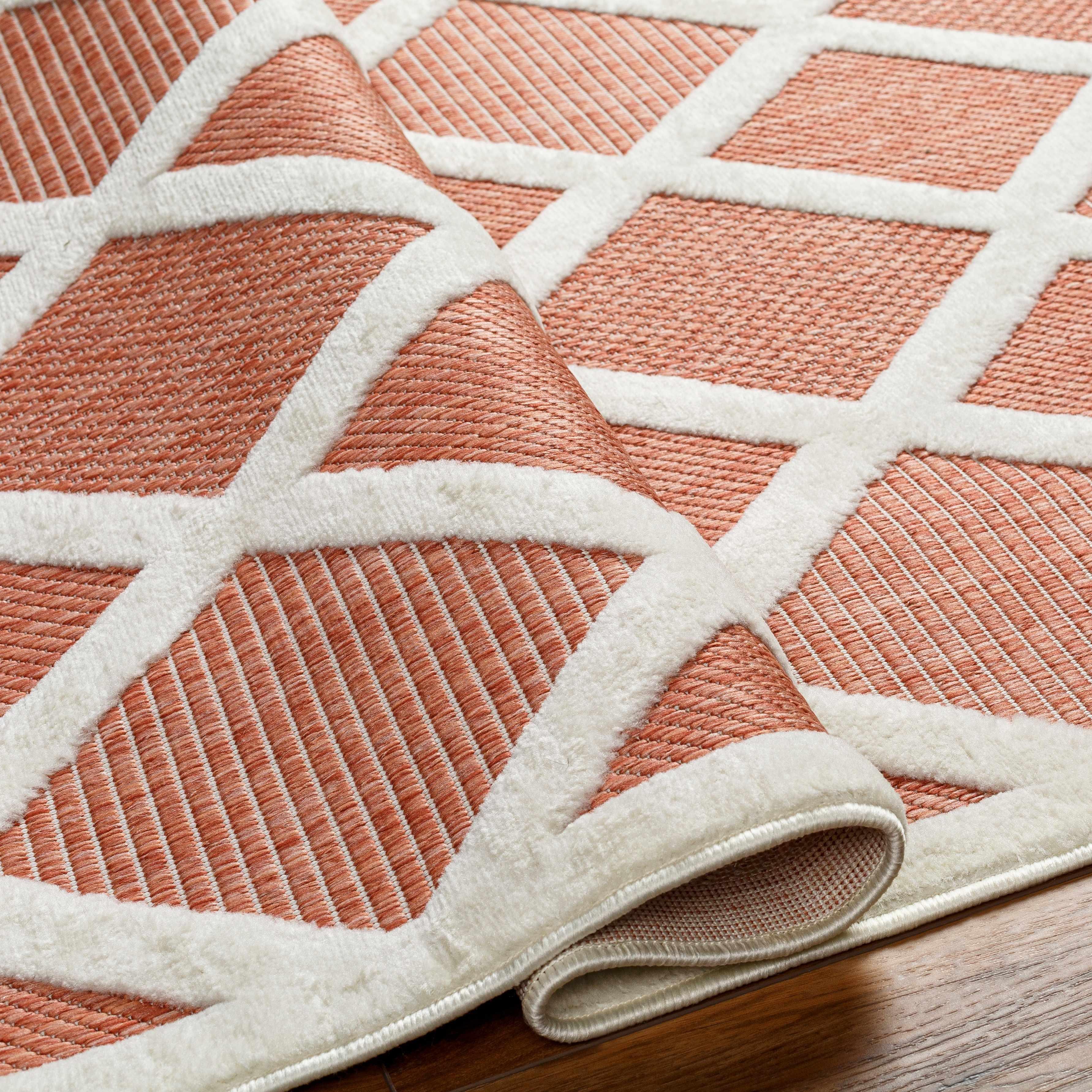 Akuna Orange Outdoor Rug - 6x9 Clearance - PRHOMZ