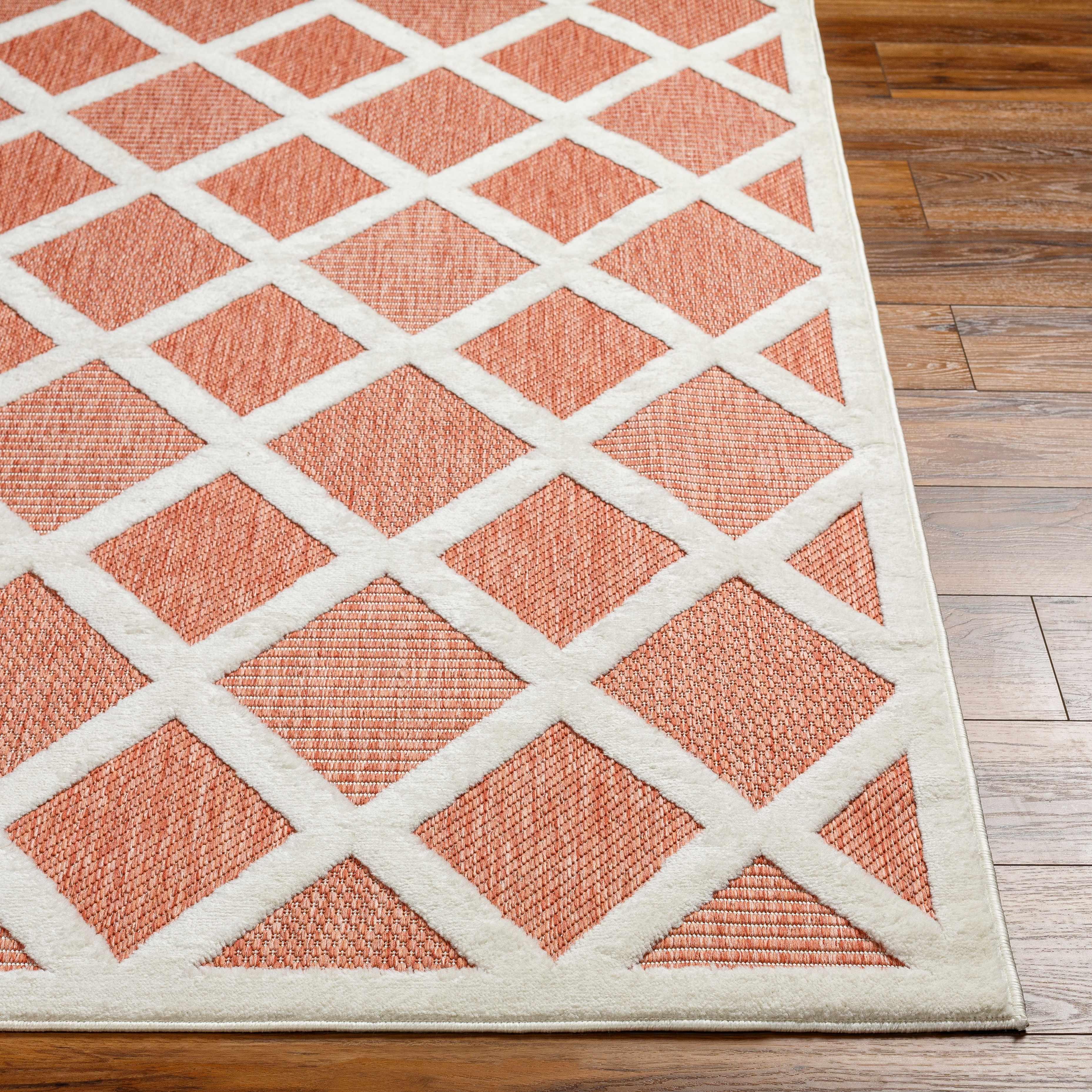 Akuna Orange Outdoor Rug - 6x9 Clearance - PRHOMZ