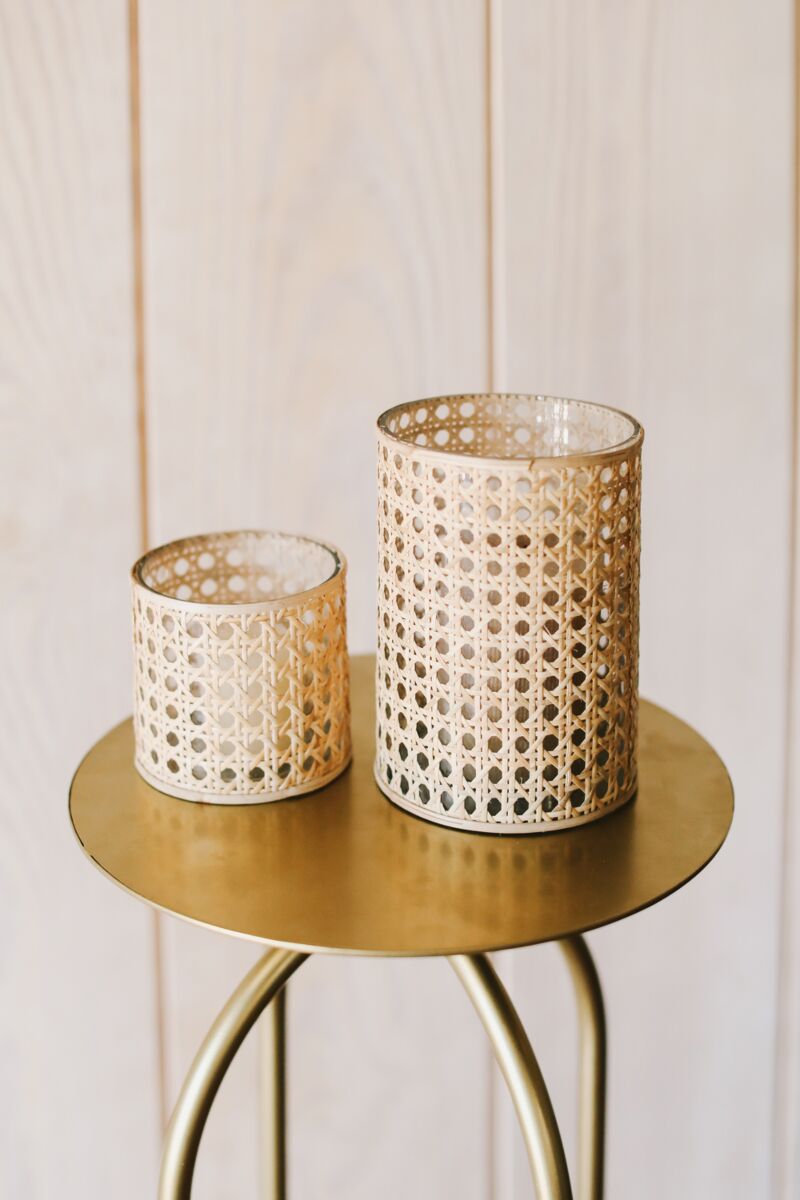 Oliver Cane Votive Candle Holder