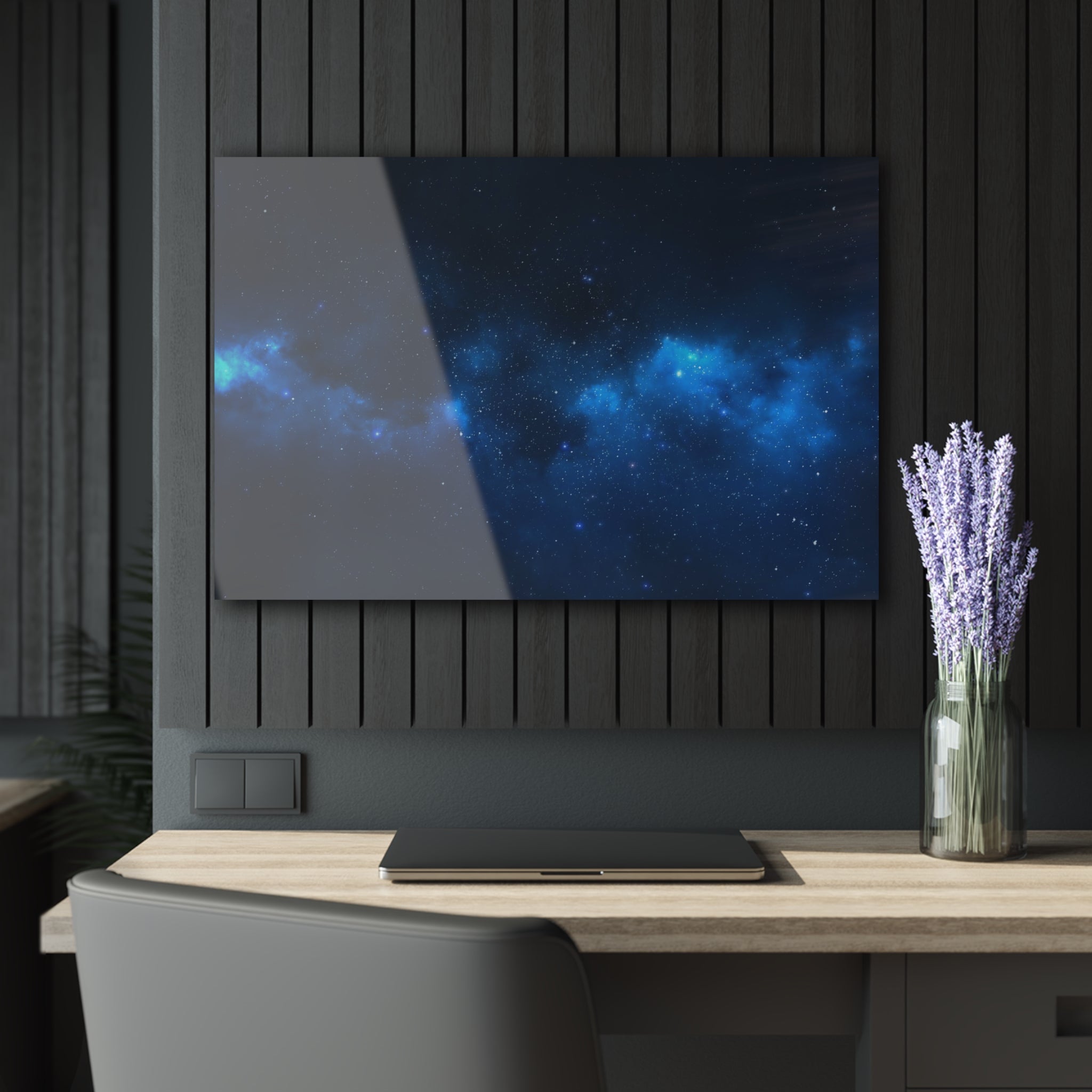 Stars in night sky, wall glass art