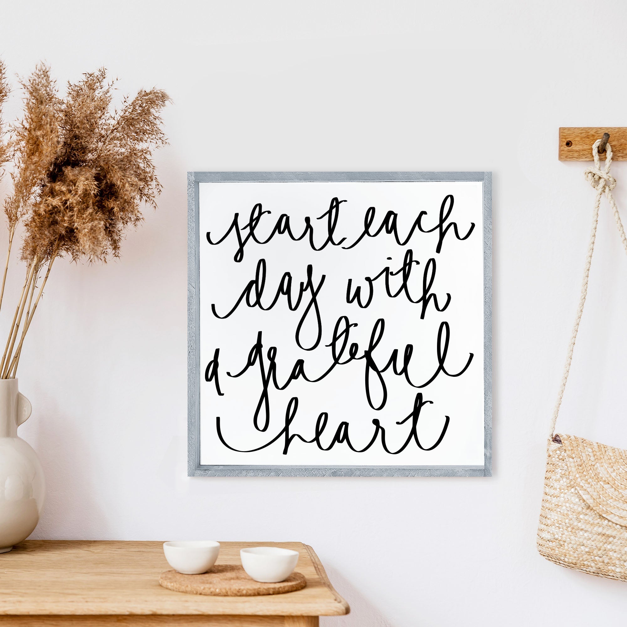 Start Each Day With A Grateful Heart Wood Sign-2