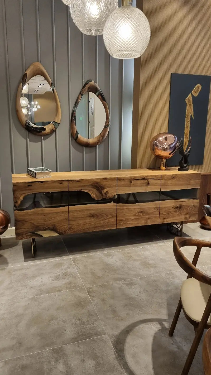 Epoxy-Resin and Walnut, Unique Mirrors