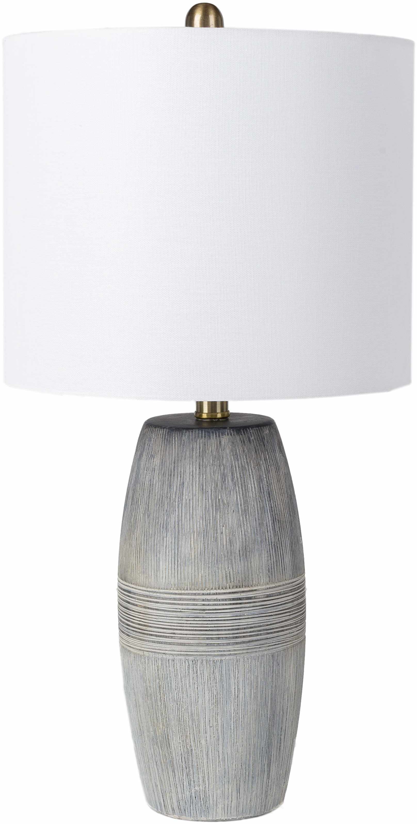 Mabayo Ribbed White Ceramic Table Lamp-1