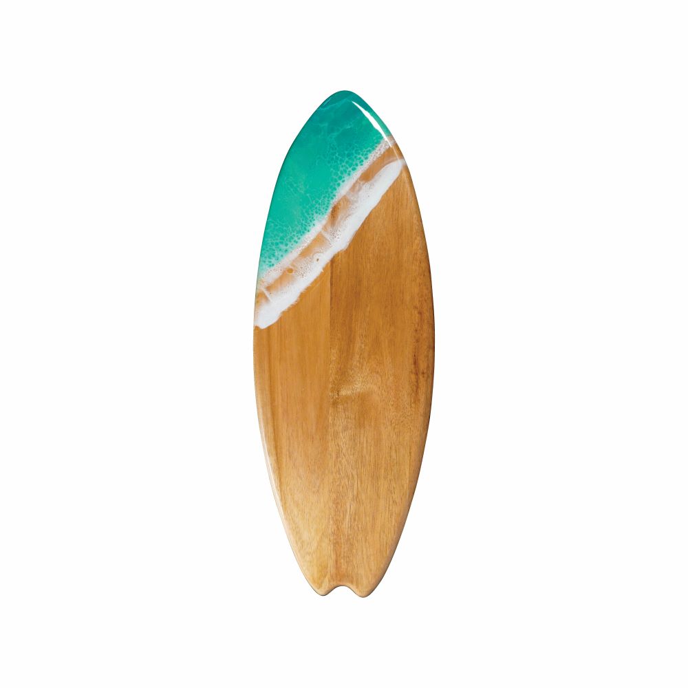 Resin-Accented Surfboard Shaped Charcuterie Boards-2