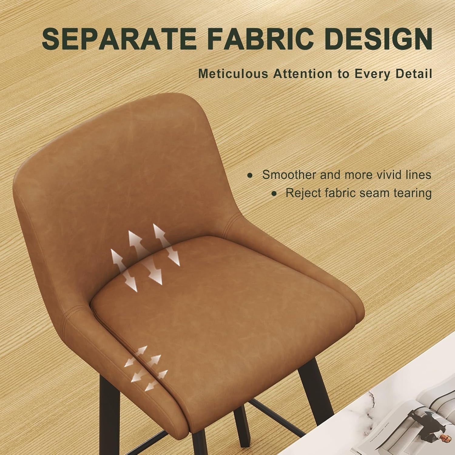 26 Inch Whiskey Brown Bar Stools Set Of 2 For Kitchen Island