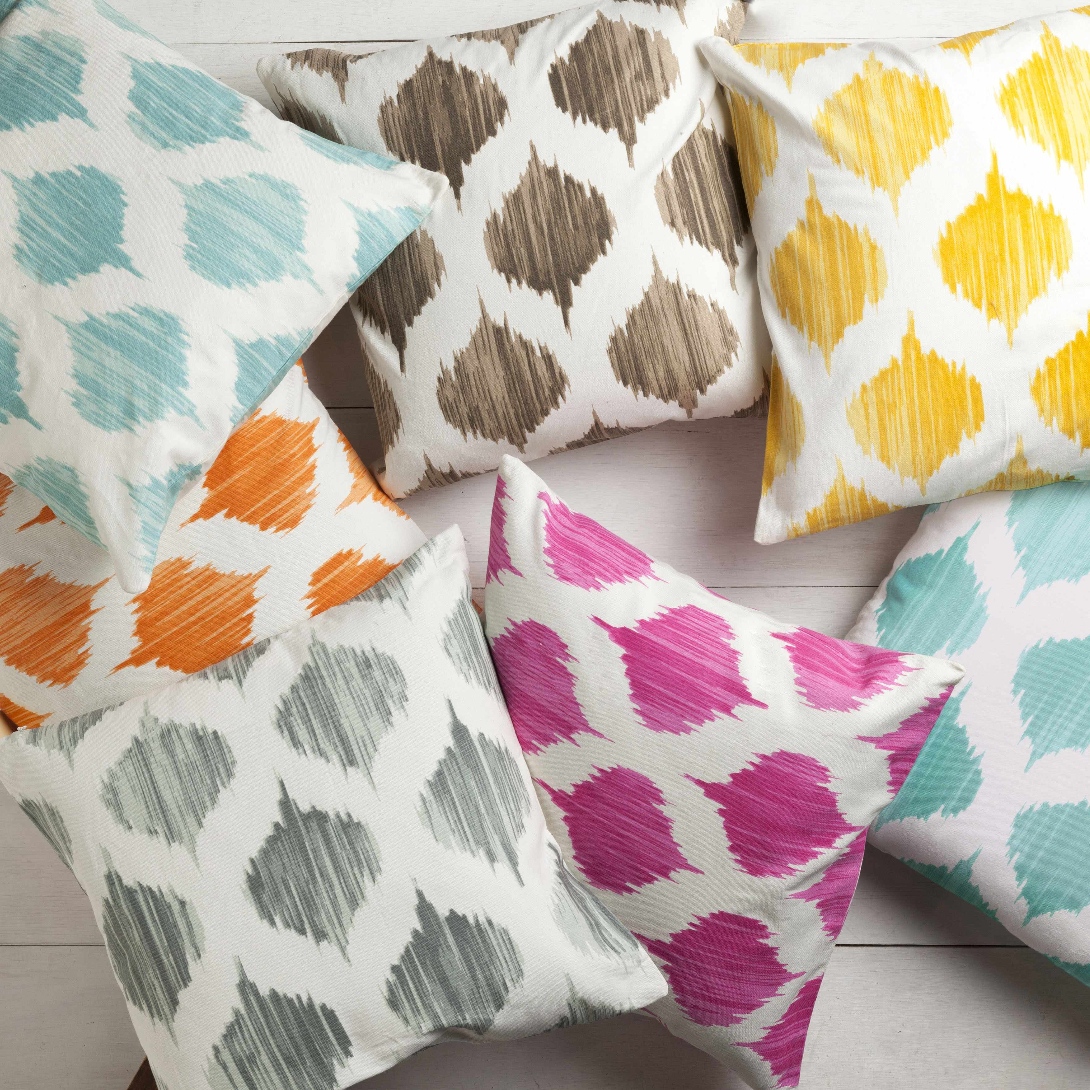 Bryant Ice Blue Ikat Throw Pillow - Clearance-1