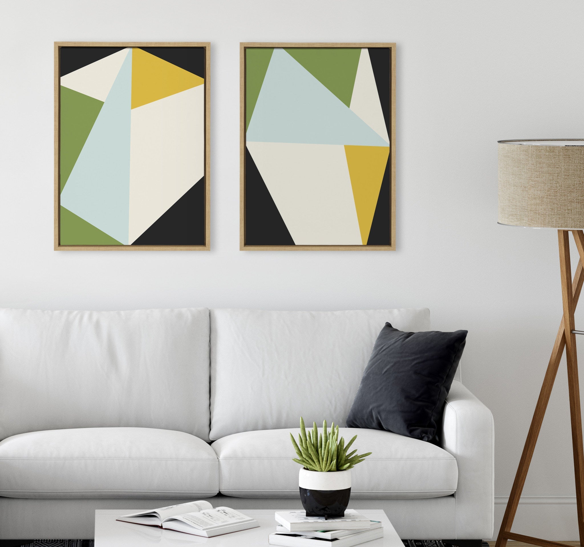 Sylvie Bold Graphic 1 and 2 Framed Canvas by The Creative Bunch Studio