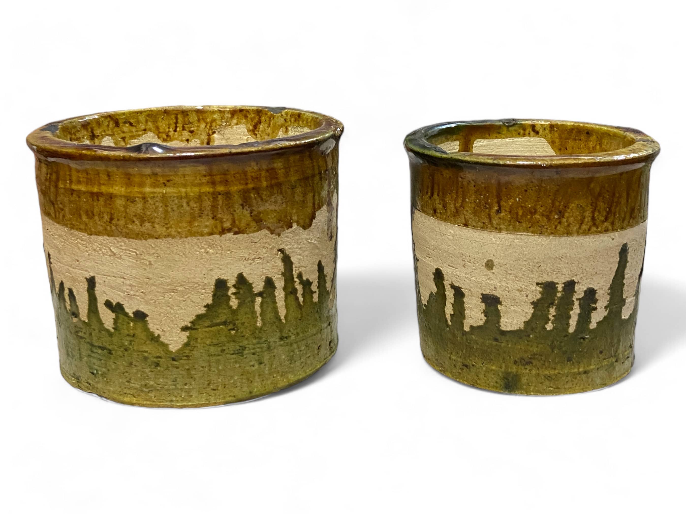 Handmade Moroccan Green & Ochre Glaze Tamegroute Planter/Pot: Small, Medium, Large Ceramic Pottery for Decoration, Plants-2